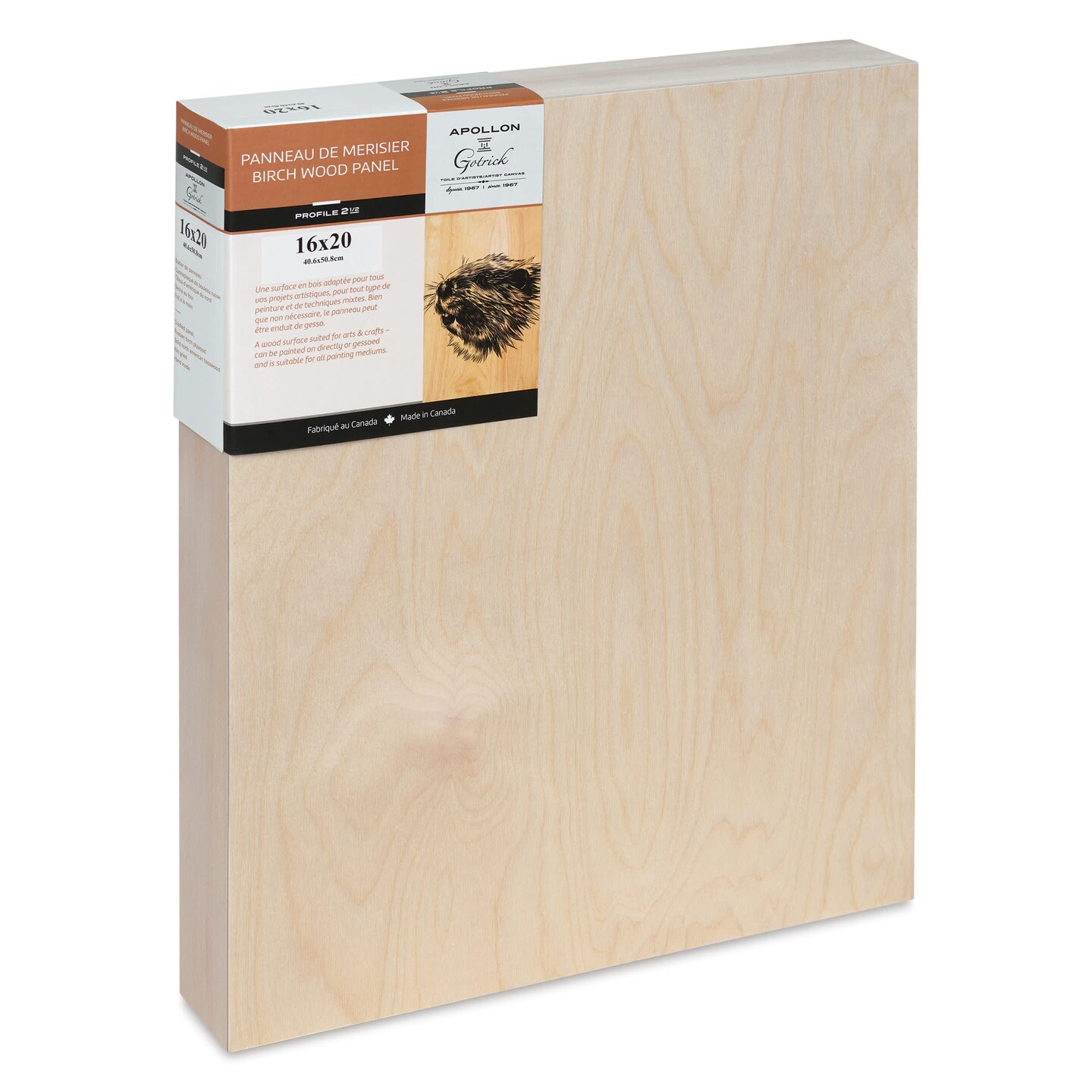 Apollon Gotrick Cradled Wood Panel - 16" x 20", 2-5/8" Profile