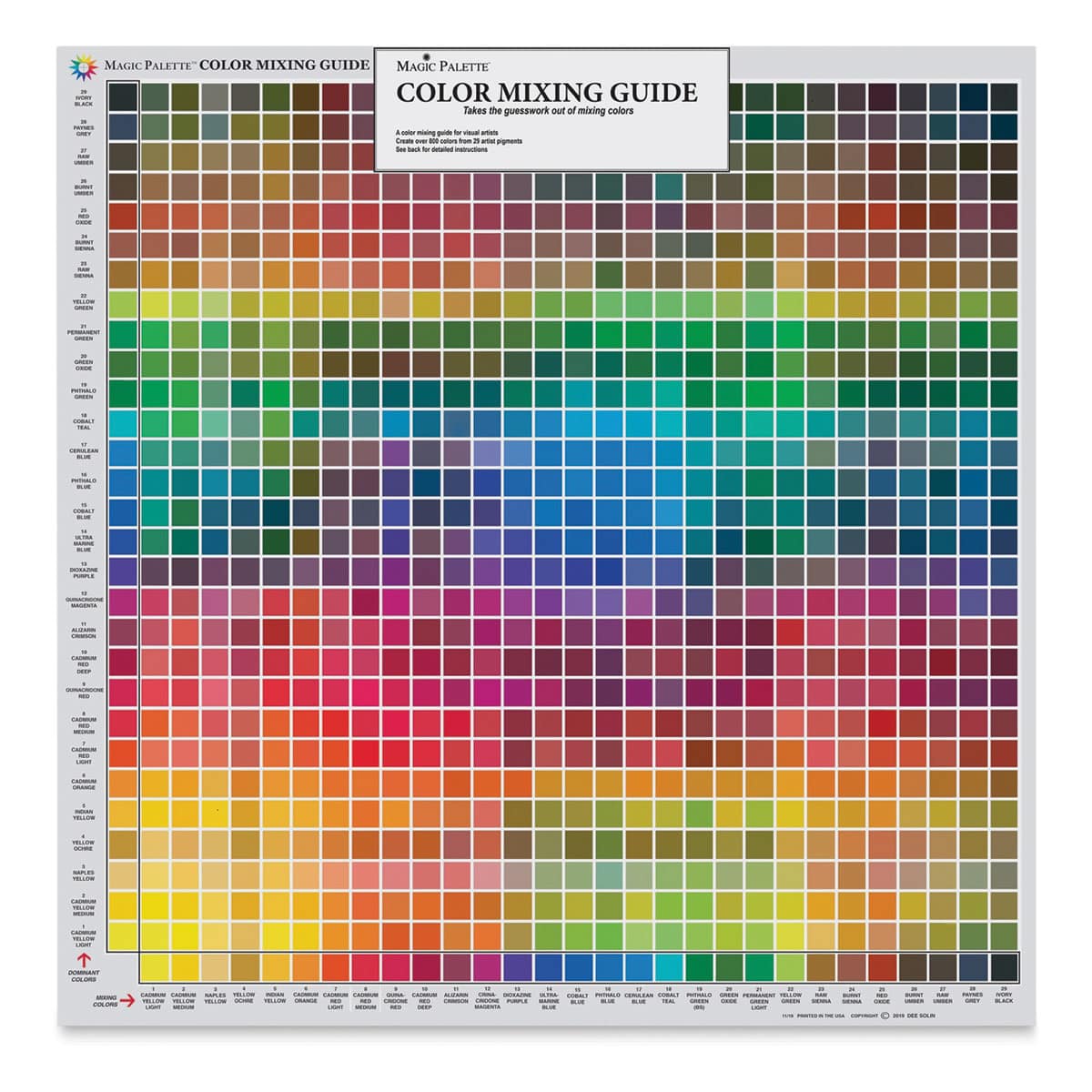 Magic Palette Color Selector and Mixing Guide - Studio Size, 24" x 24"