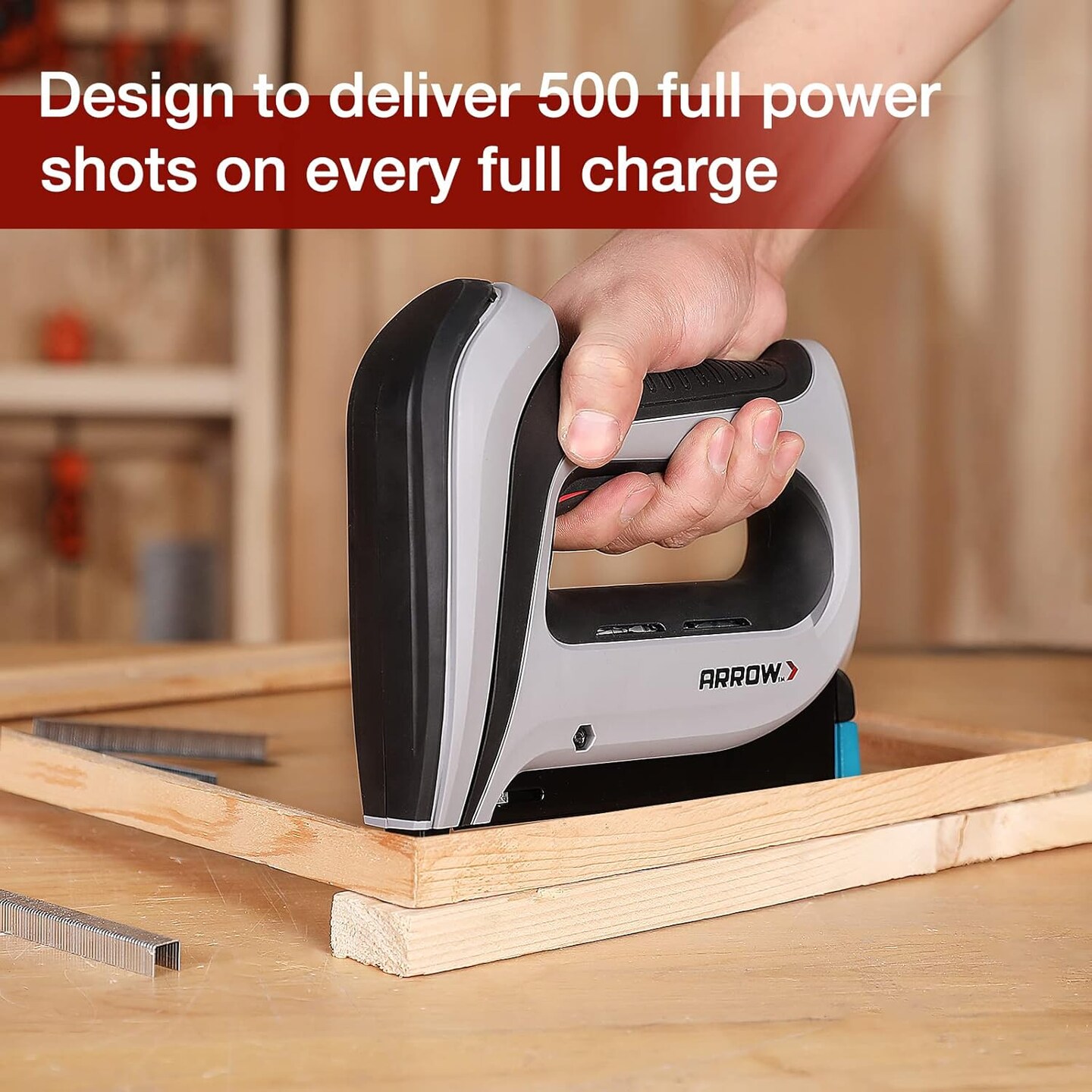 Cordless Staple Gun Kit, Electric Stapler with 3750 Pieces T50 1/4", 3/8", 1/2" Staples, for Upholstery Professional and DIY Projects, T50DCD