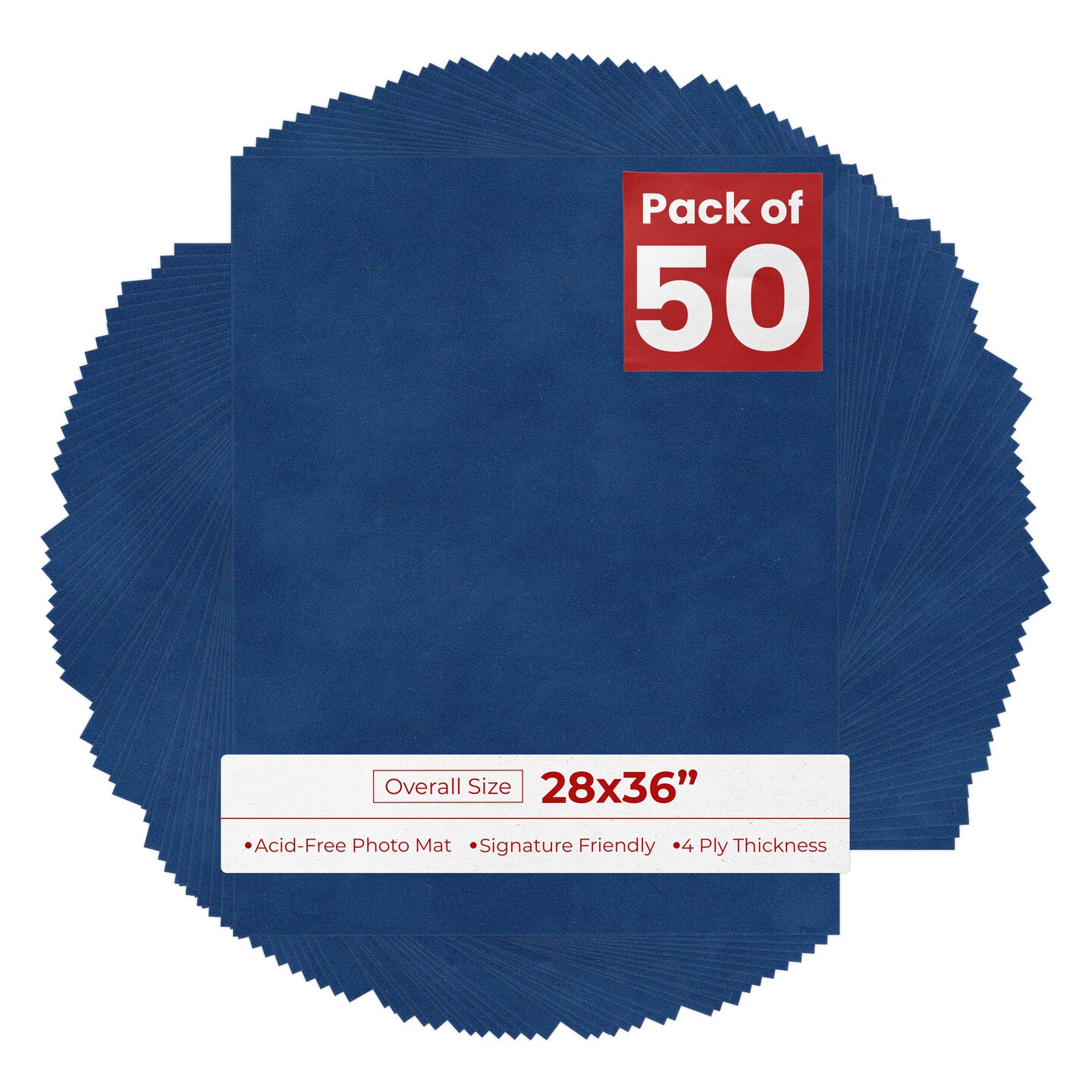 Brooke Blue Suede 28x36 Uncut Mat Board - Blank Sheets, No Opening ...