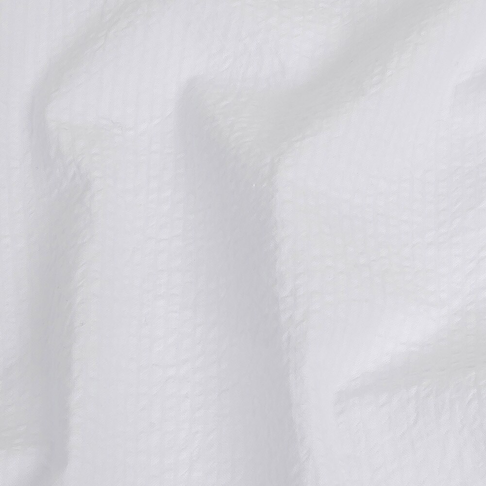 1 Yard White on White Striped Organic Cotton Seersucker Lightweight Fabric