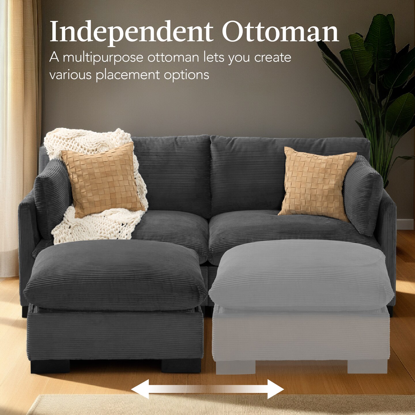 Best Choice Products 82in Modular Sectional Pillowtop Sofa w/ Ottoman & Storage