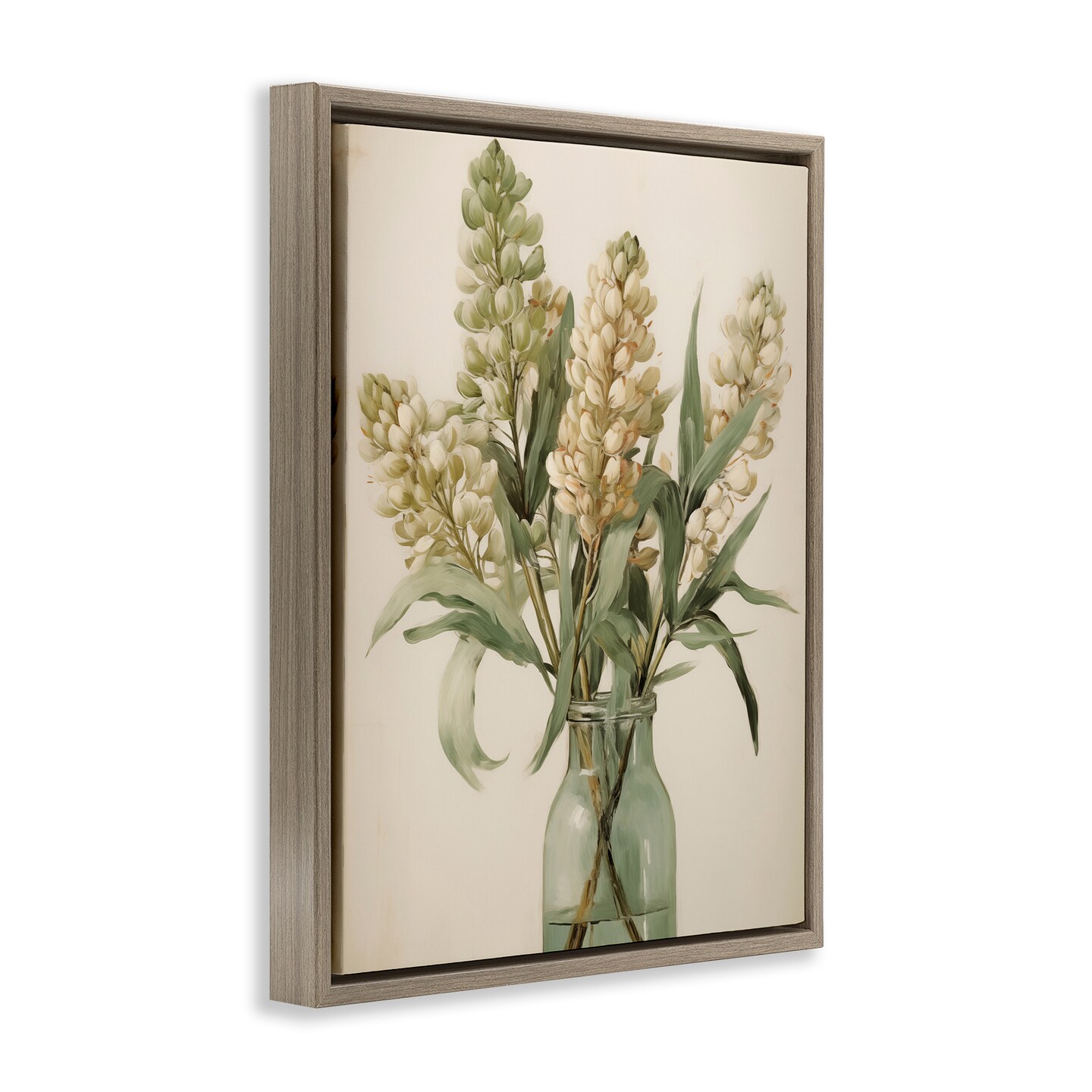 Stupell Industries Country Botanicals in Green Jar Floating Frame Design by Arlington Prints