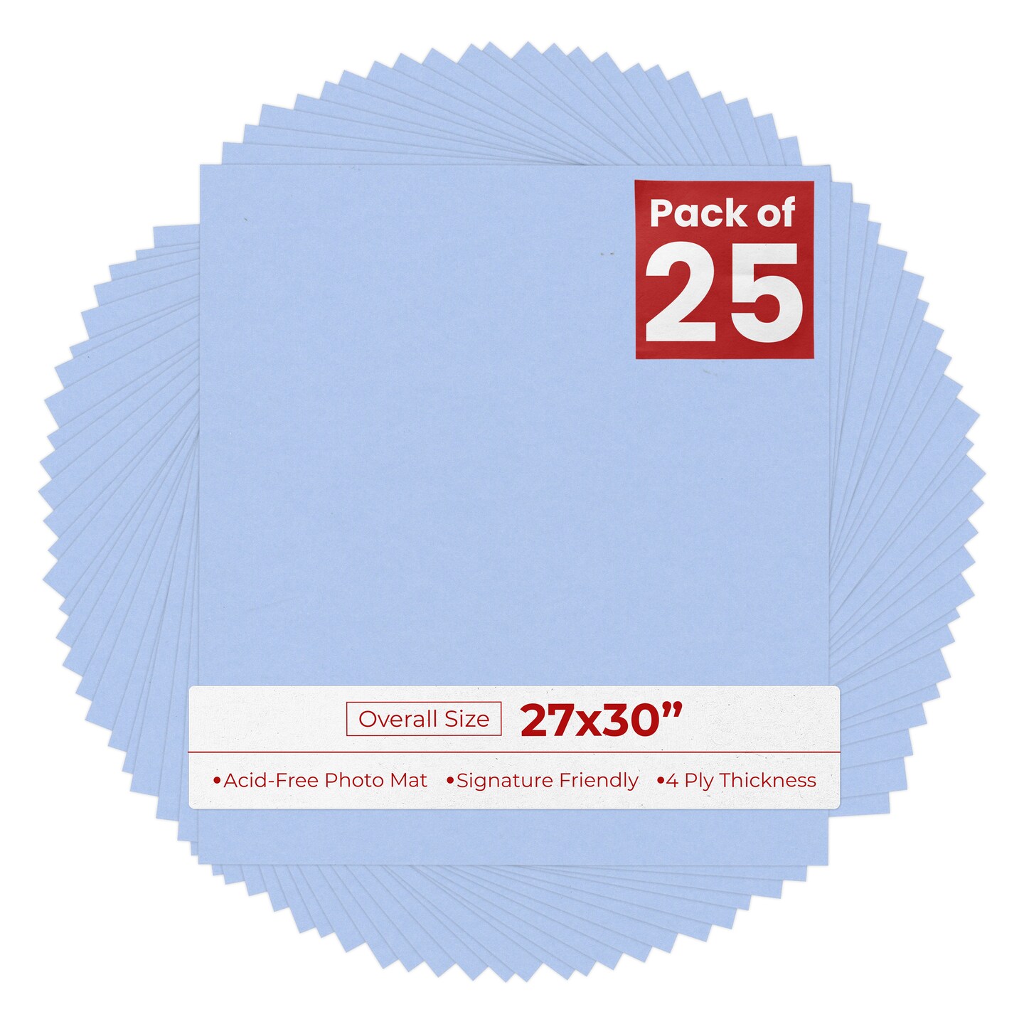 Fountain Blue 27x30 Uncut Mat Board - Blank Sheets, No Opening, Color ...