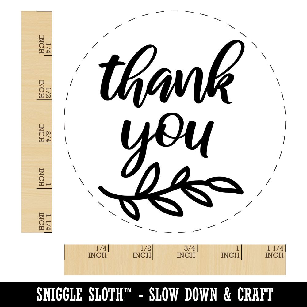 Thank You Script Floral Rubber Stamp for Stamping Crafting Planners
