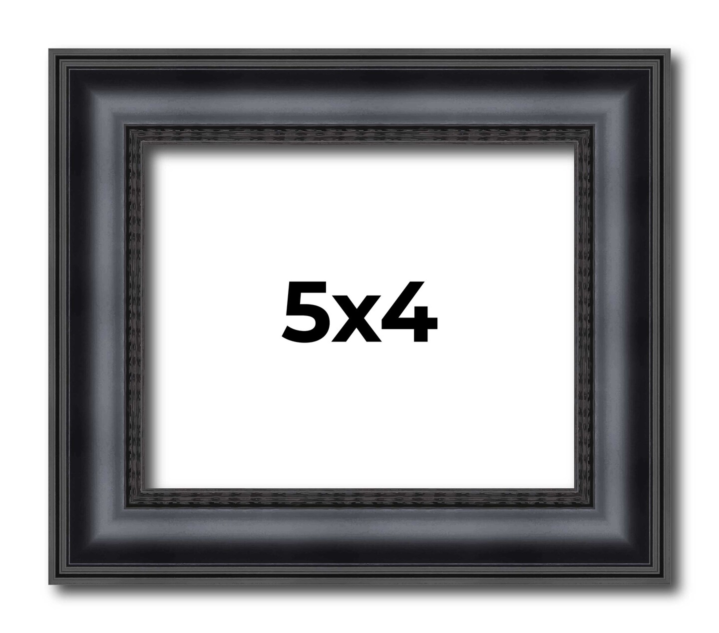 Photo Size Linear Black Picture Frame - UV Acrylic, Foam Board Backing, Hanging Hardware