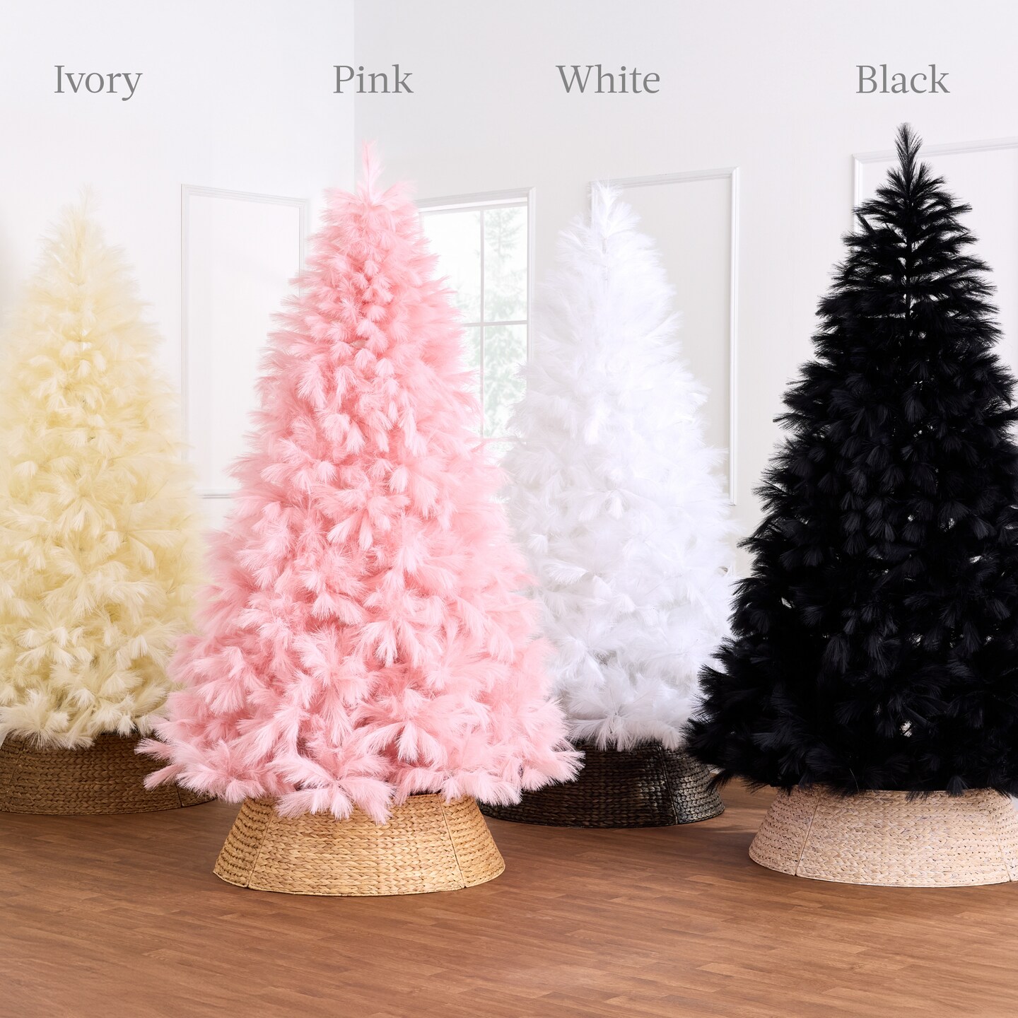 Best Choice Products Premium Artificial Pink Pampas Christmas Tree Holiday D&#xE9;cor w/ Foldable Metal Base