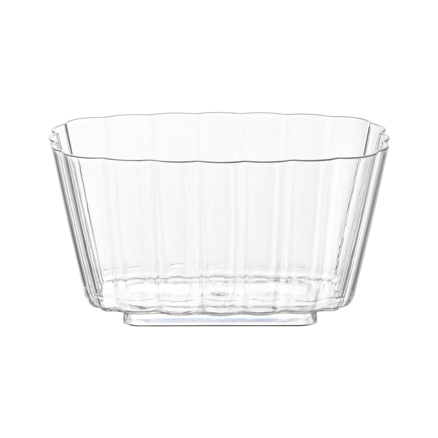 Clear Fluted Rectangular Disposable Plastic Pudding Cups - 5.5 oz. (288 Cups)