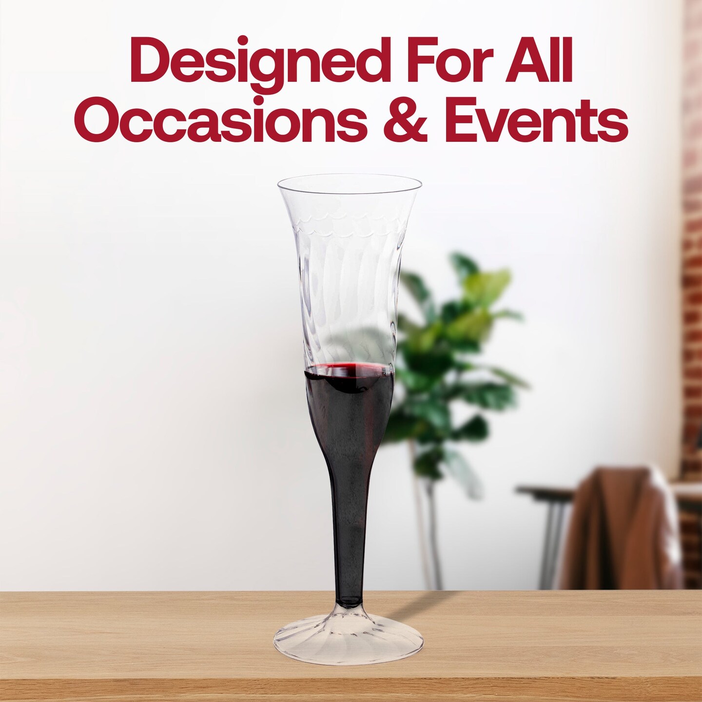Clear Plastic Champagne Flutes - 5 oz. (96 Flutes)