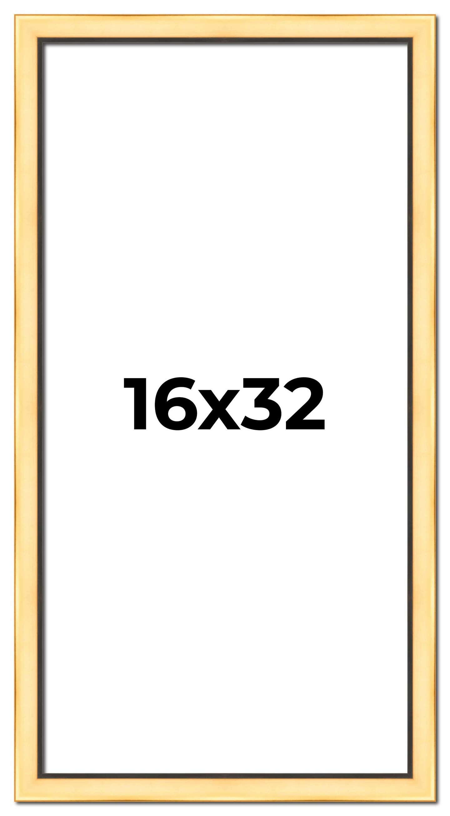 Panoramic Simple Gold Picture Frame - UV Acrylic, Foam Board Backing, Hanging Hardware