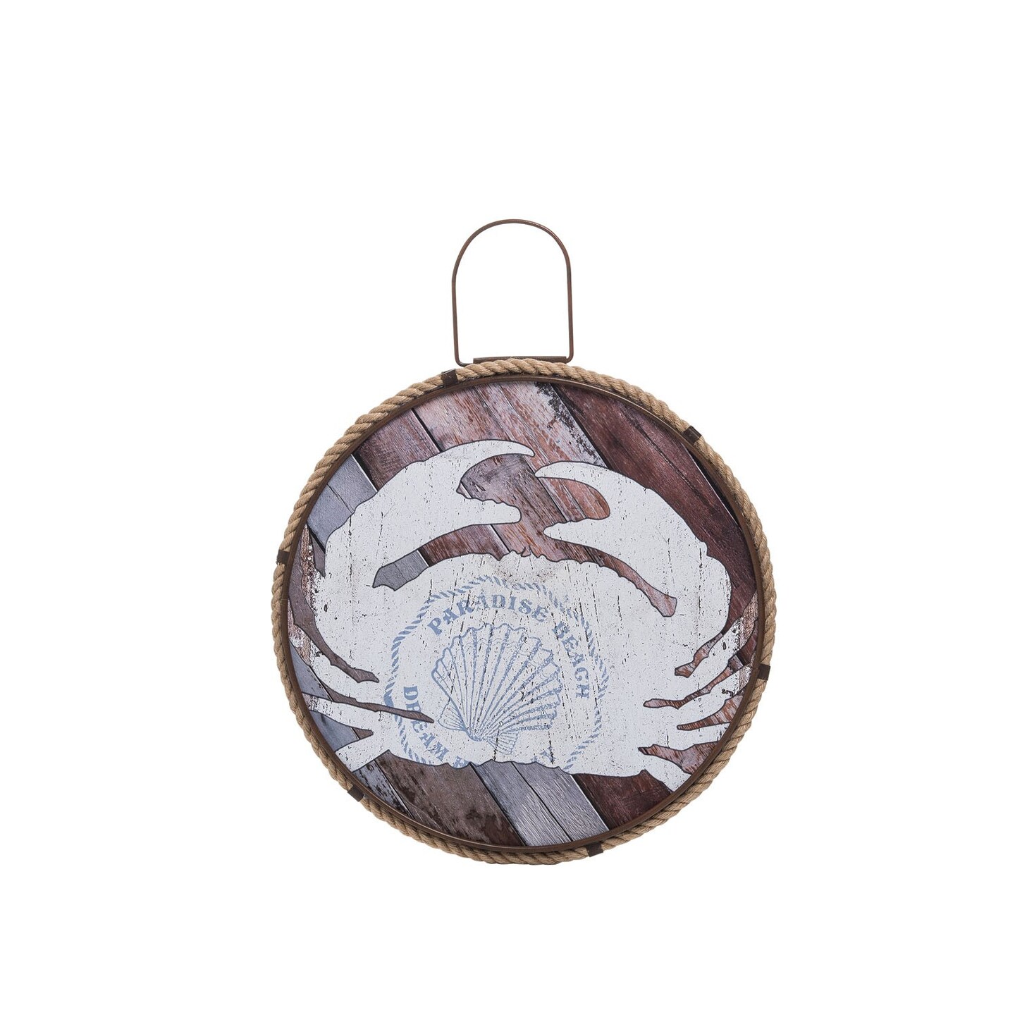 Rustic Crab On The Round Wall Plaque Wall Hanging Decor Decoration Hanging Sign Home Decor With Sayings 12.6 x 0.6 x 12.6 Inches.