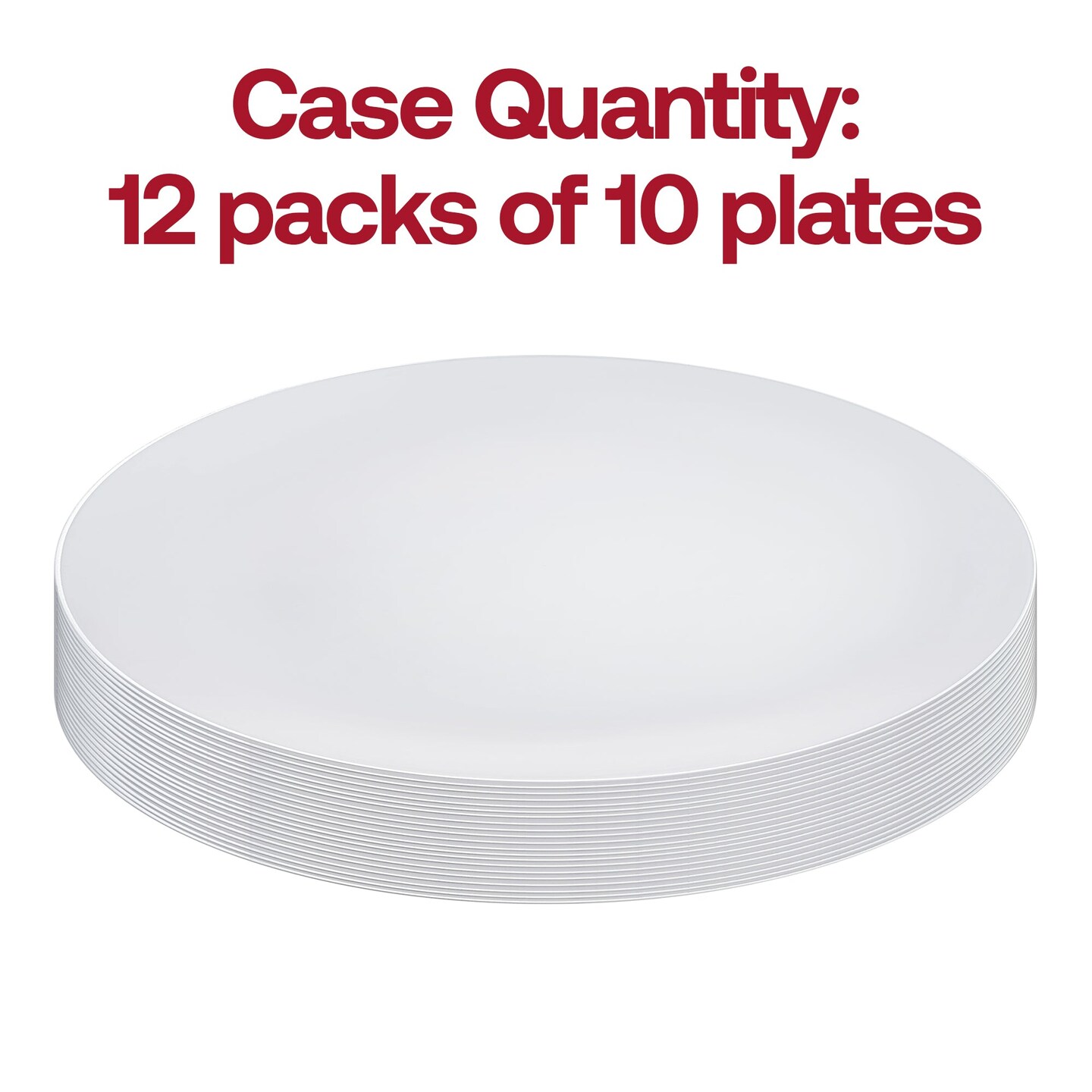 White with Silver Rim Organic Round Disposable Plastic Appetizer/Salad Plates - 7.5" (120 Plates)