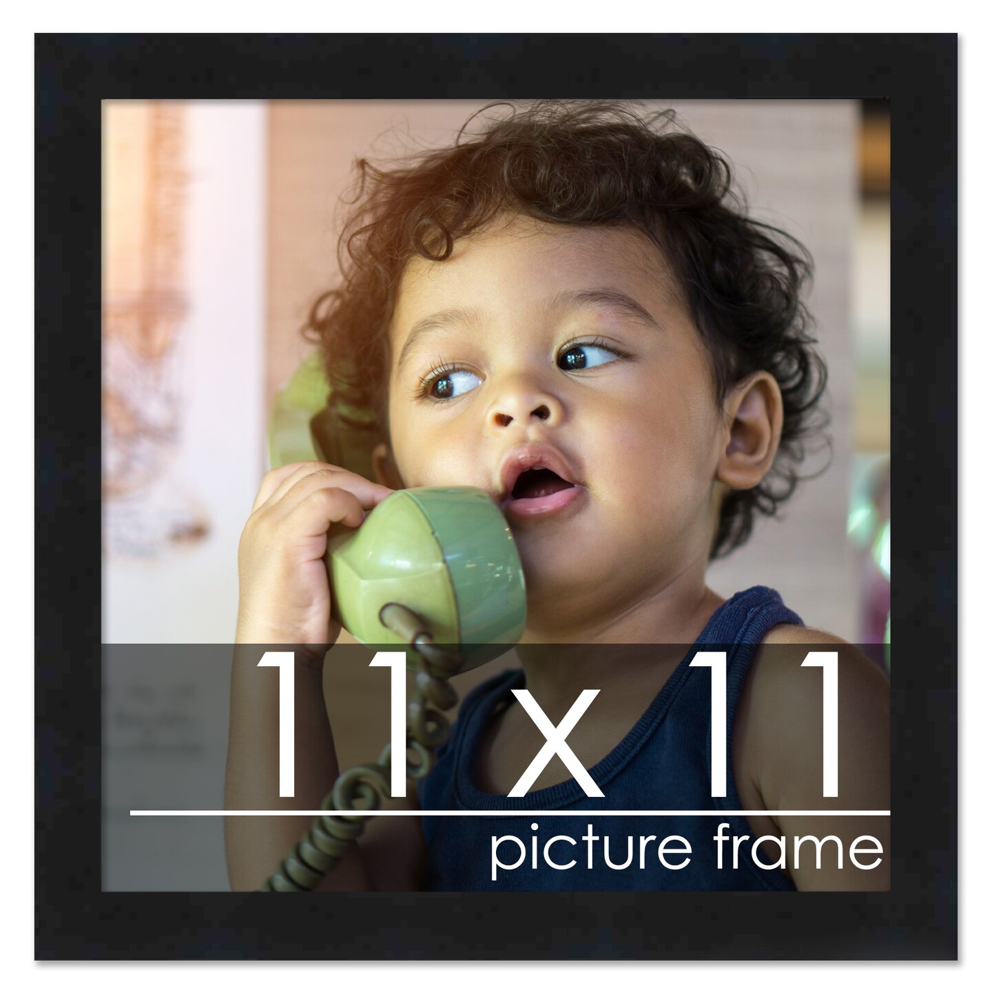 Square Classic Modern Black Picture Frame - UV Acrylic, Foam Board Backing, Hanging Hardware