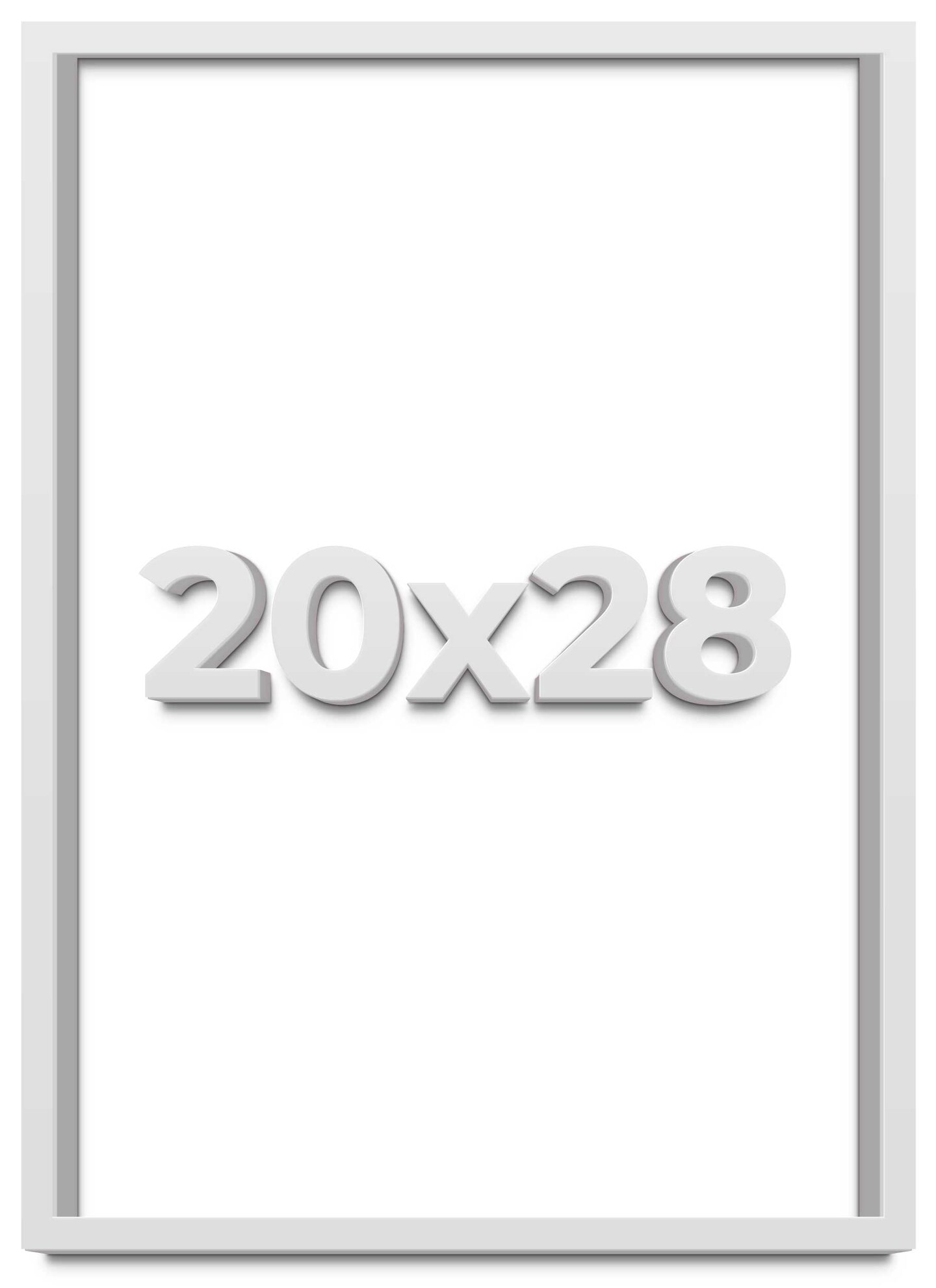 20x28 Shadow Box 3/4" Depth White Picture Frame - UV Acrylic, Backing, Hanging Hardware
