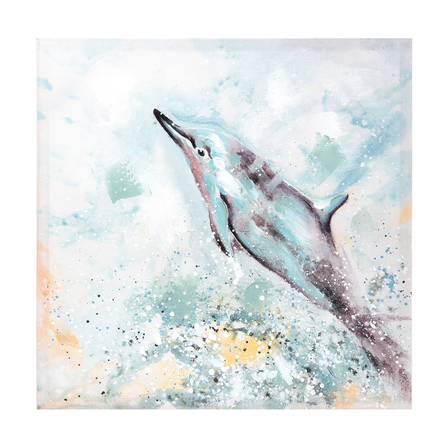 Dolphin Wall Art 19.69 x 19.69 x 0.98 Inches.