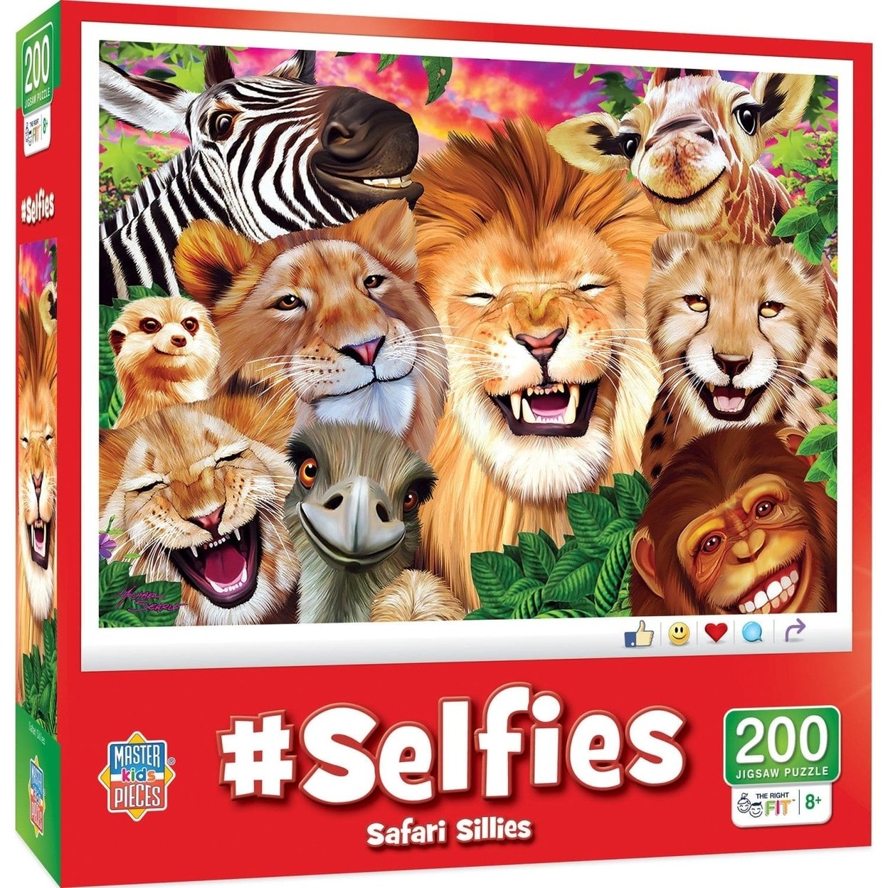 Selfies Safari Sillies 200 Piece Jigsaw Puzzle For Ages 8+ 19X14 Inches