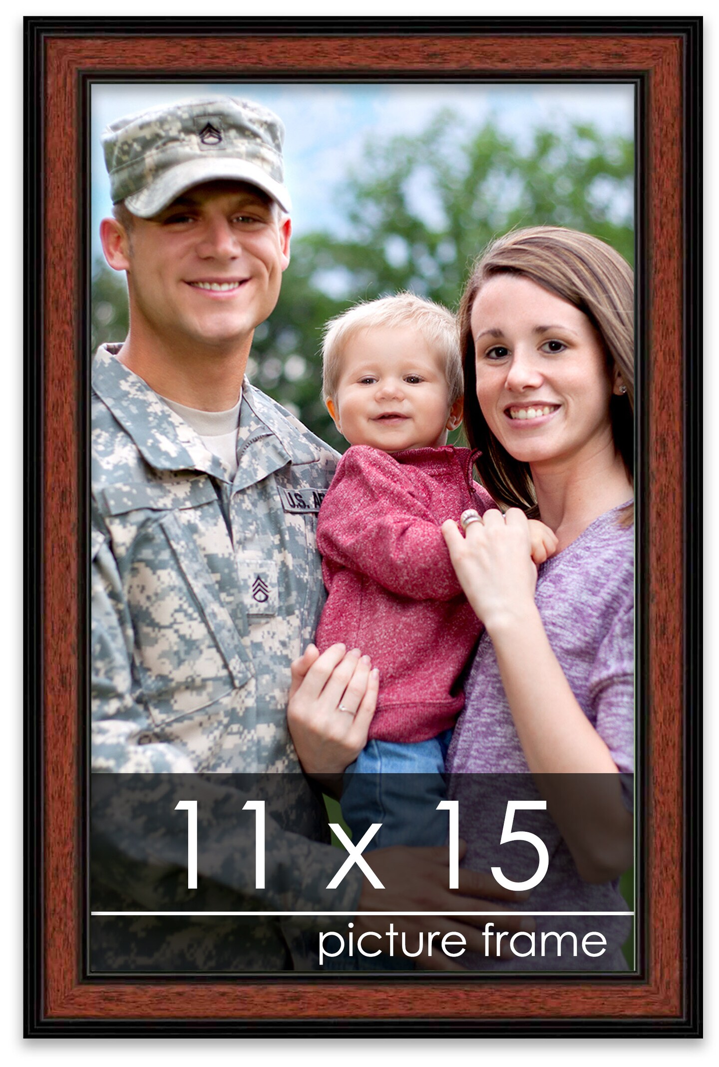 Simple Brown Picture Frame - UV Acrylic, Foam Board Backing, Hanging Hardware