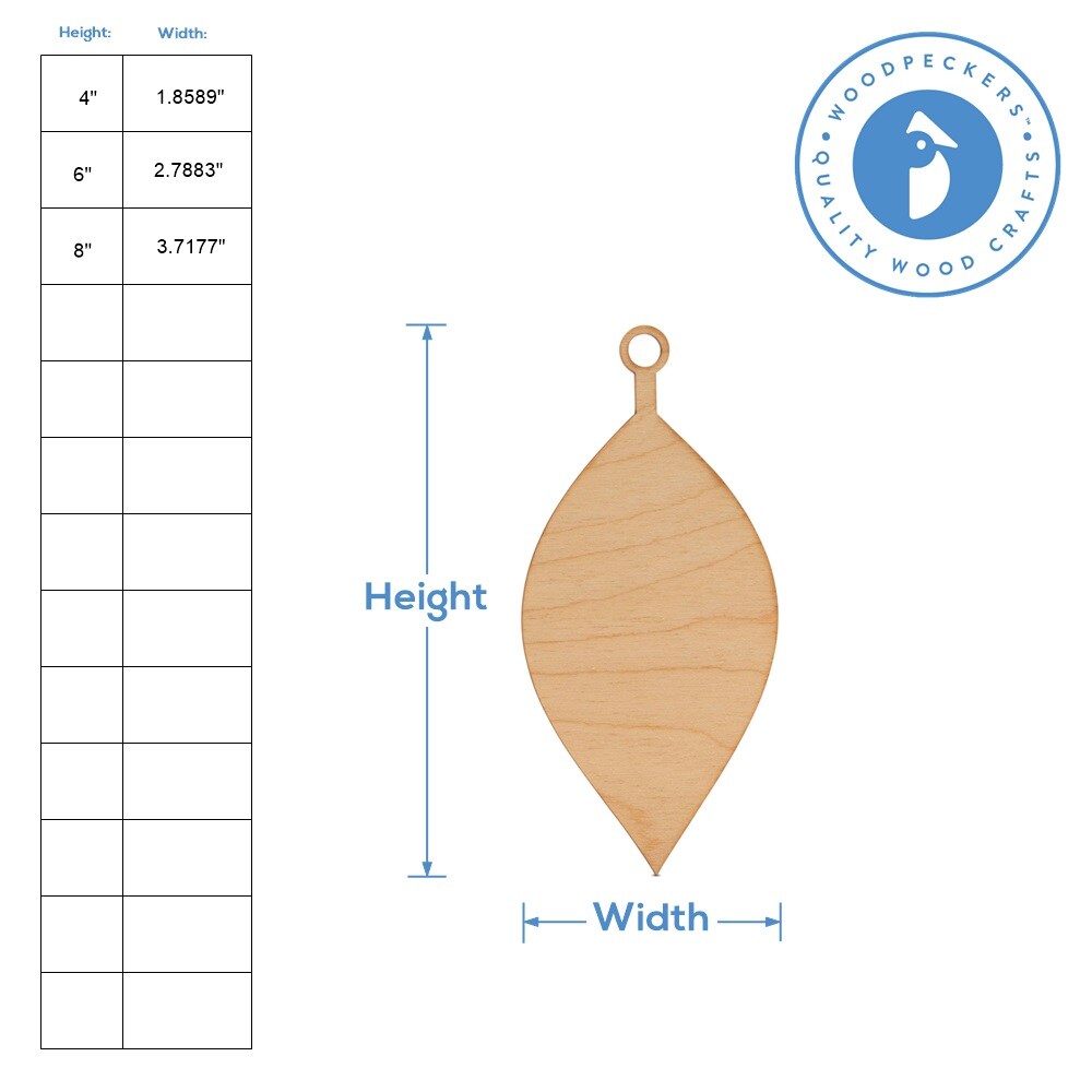 Tall Narrow Christmas Ornament, From 4&#x22;- 8&#x22;, Craft | Woodpeckers