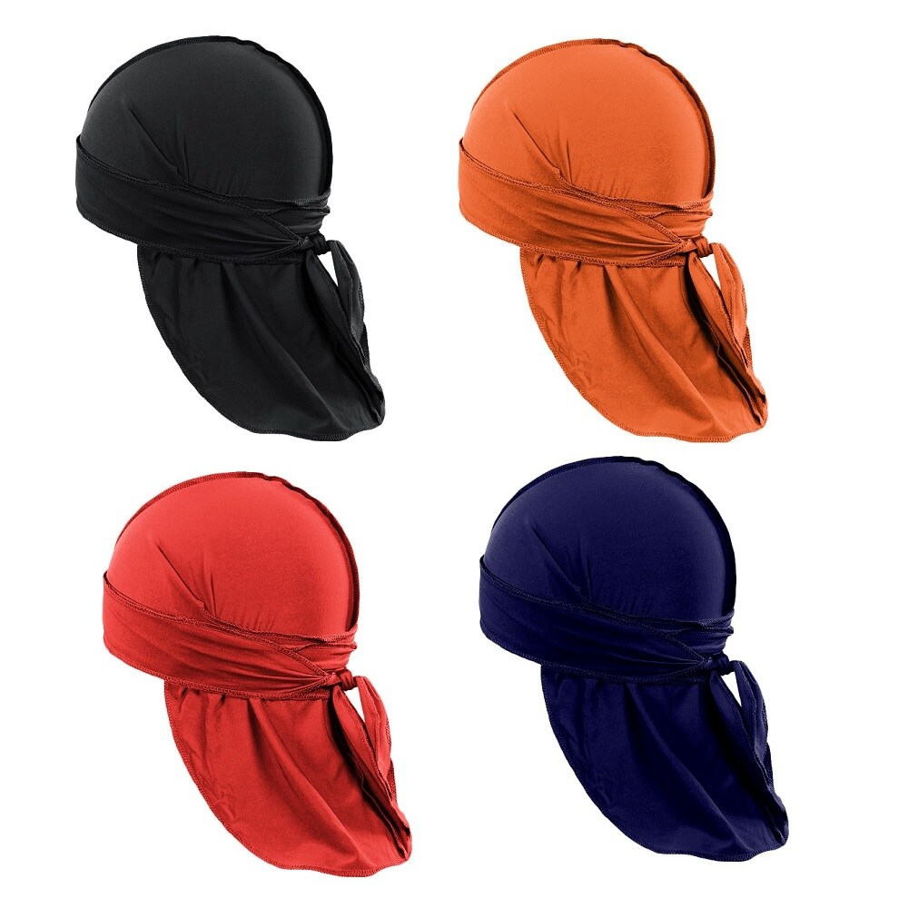 Pack of 3 Durags Headwrap for Men Waves Headscarf Bandana Doo Rag Tail