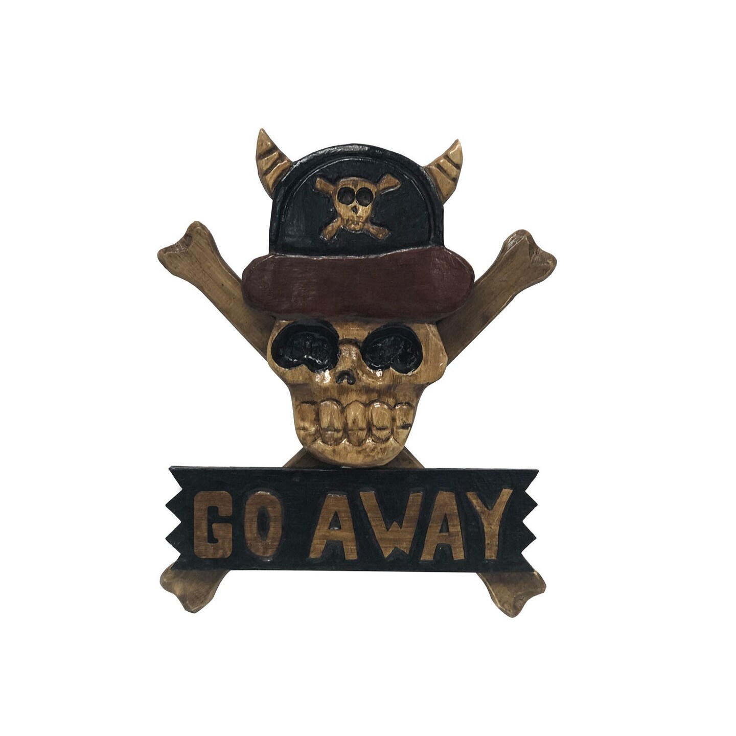 Go Away Bones Wall Plaque Wall Hanging Decor Decoration Hanging Sign Home Decor With Sayings 11 x 1.5 x 12.9 Inches.