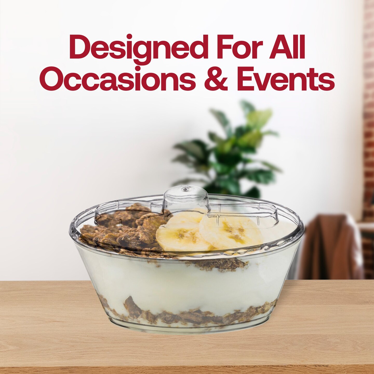 Clear Oval Plastic Mini Cup with Lid and Spoon - 4 oz. (288 Cups)