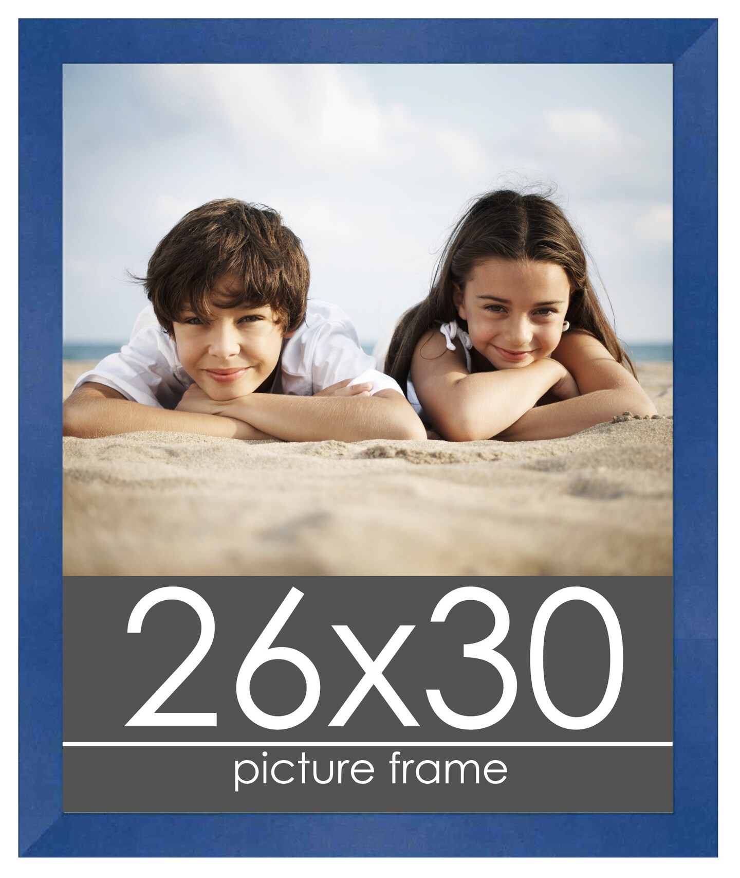 Classic Modern Blue Picture Frame - UV Acrylic, Foam Board Backing