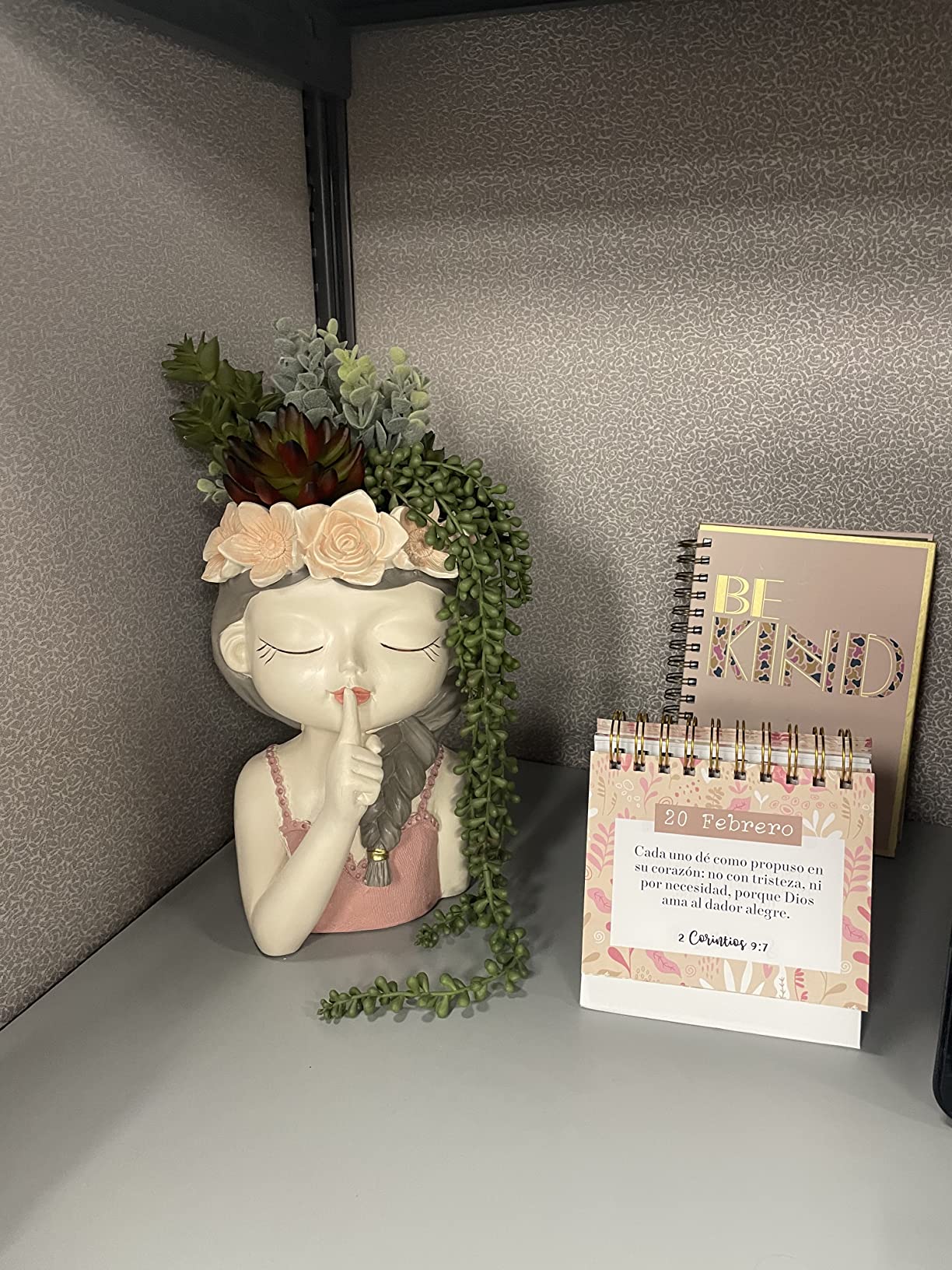 Small Fairy Succulent Plant Pot Face Planters Pots Head Flowerpot Cute Little Girl with Drainage Hole Succulent Cactus Flower Head Planters