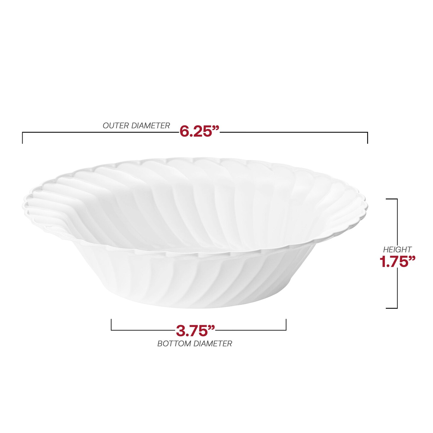 White Flair Plastic Soup Bowls - 12 oz. (180 Bowls)