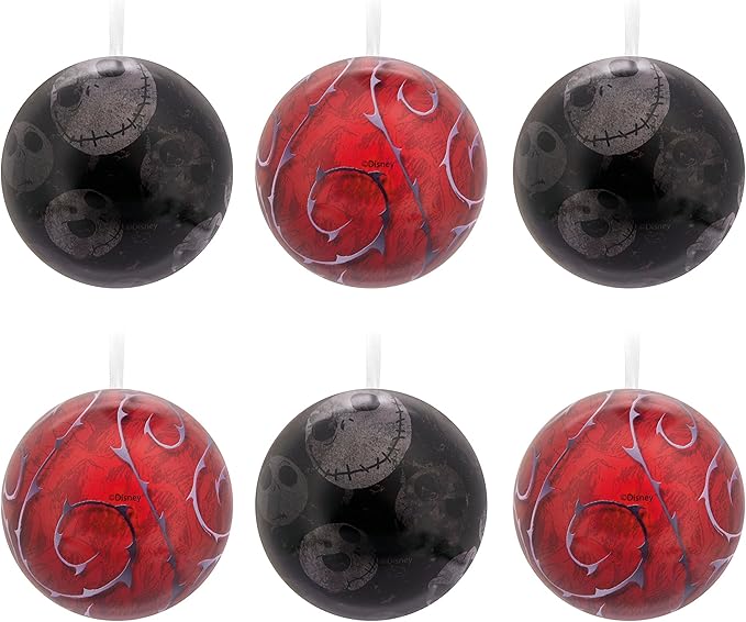 The Nightmare Before Christmas Tin Ball Christmas Ornaments, Set of 12