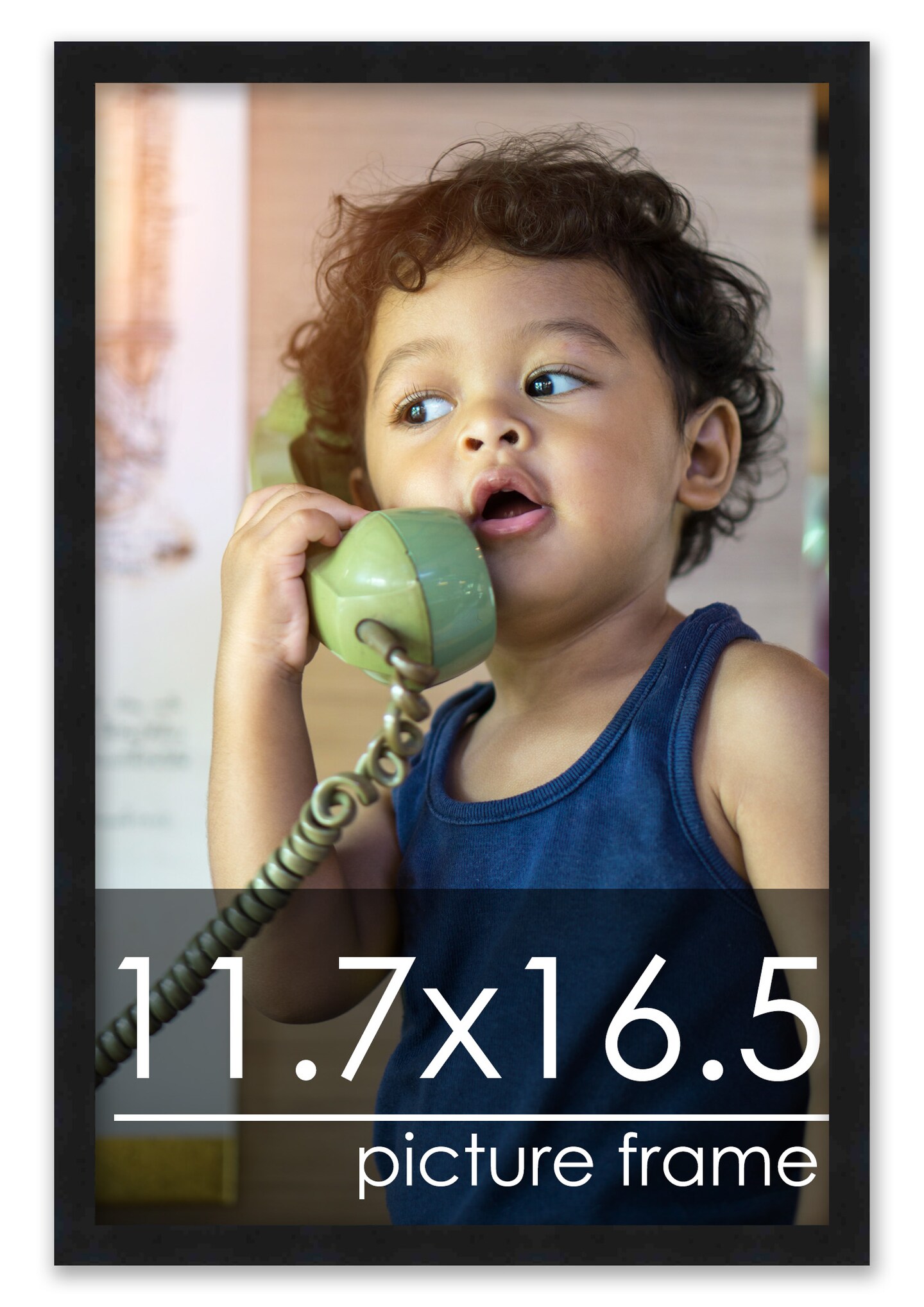 Classic Modern Black Picture Frame - UV Acrylic, Foam Board Backing, Hanging Hardware