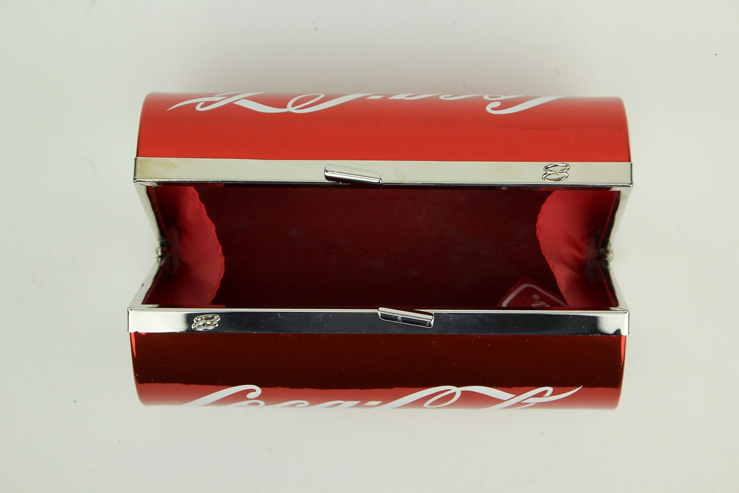 Red Coca-Cola Classic Can Barrel Bag with Removable Strap