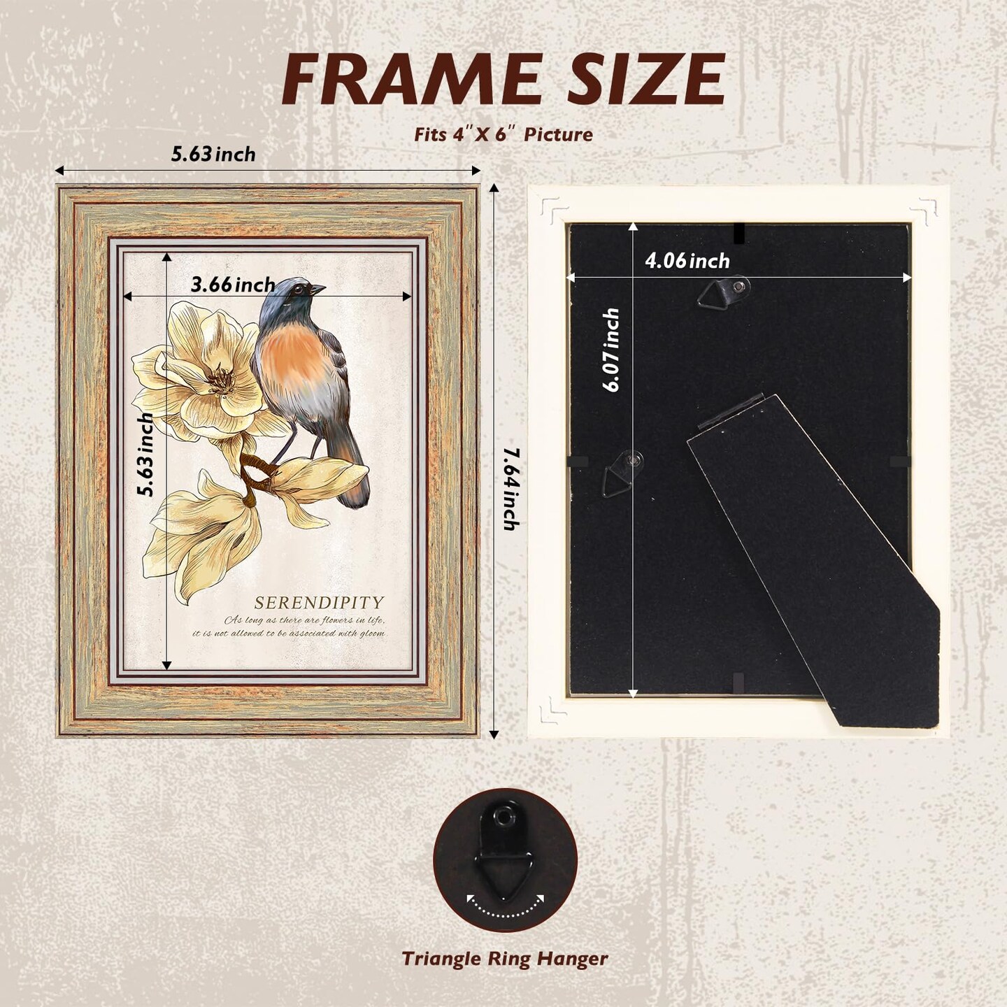 4 Pack 4x6 Picture Frame - Picture Frames with HD Plastic Cover,Photo Frame for Wall &#x26; Tabletop Picture Frames