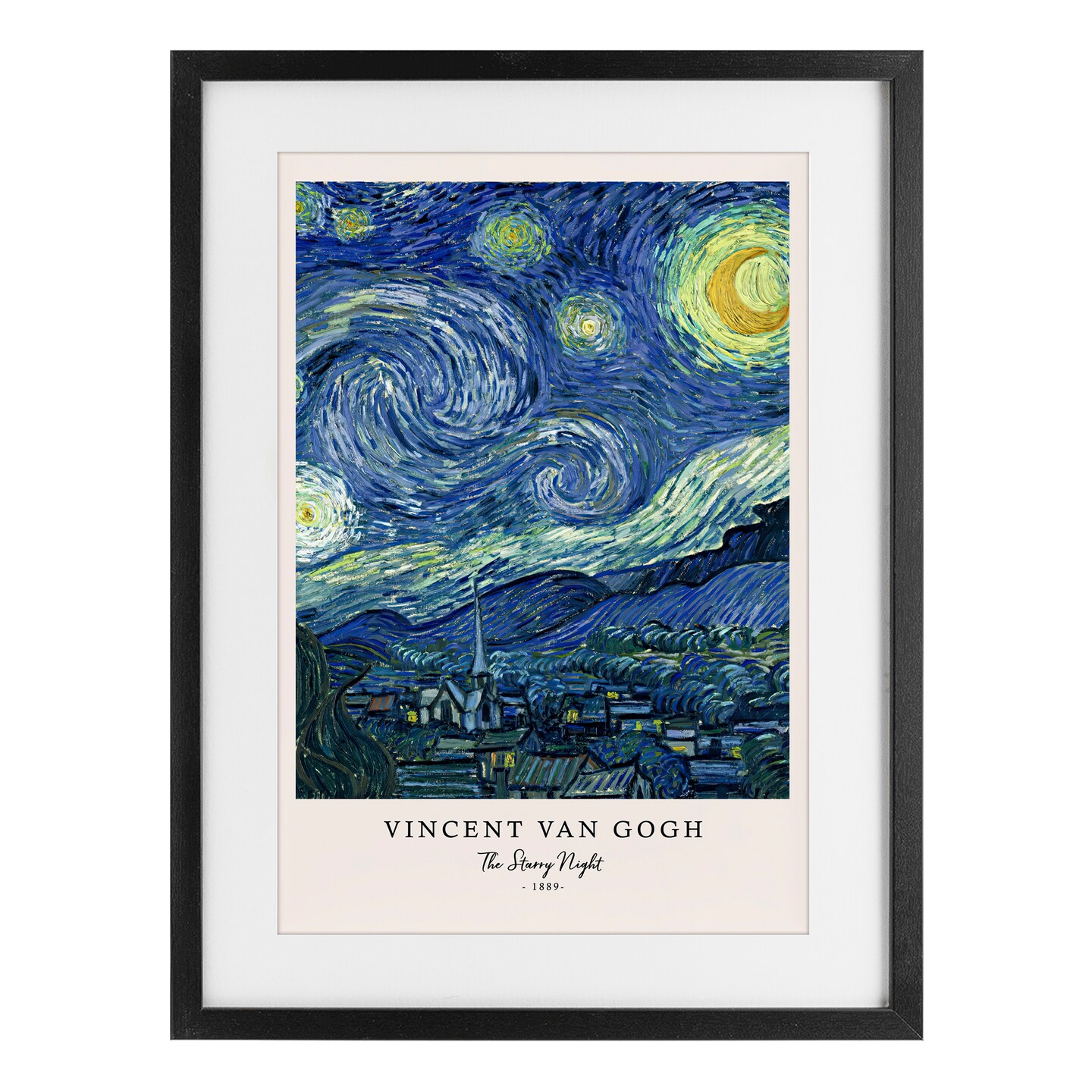 Stupell Industries Classic Starry Night Van Gogh Framed Print Under Glass, design by Vintage Hustle