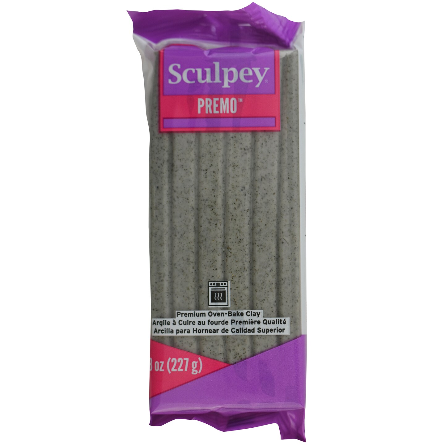 Sculpey Premo: Gray Granite - 8oz Bar, Polymer Oven-Bake Clay, Non-Toxic, Sculpt-Model, Jewelry-Figurines-Decor Projects, Adult Art-Crafts Supplies