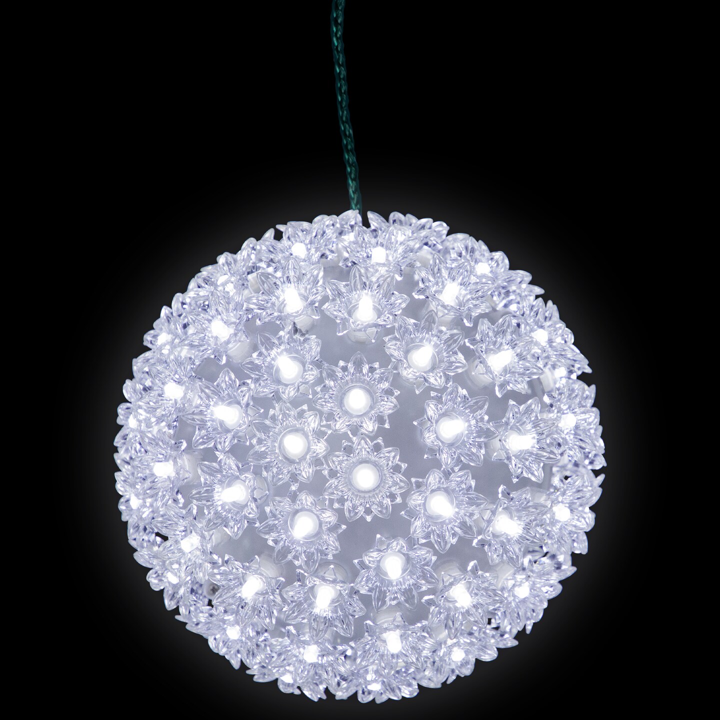 Northlight LED Lighted Starlight Floral Hanging Sphere Outdoor Christmas Decoration - 7.5" - Pure White