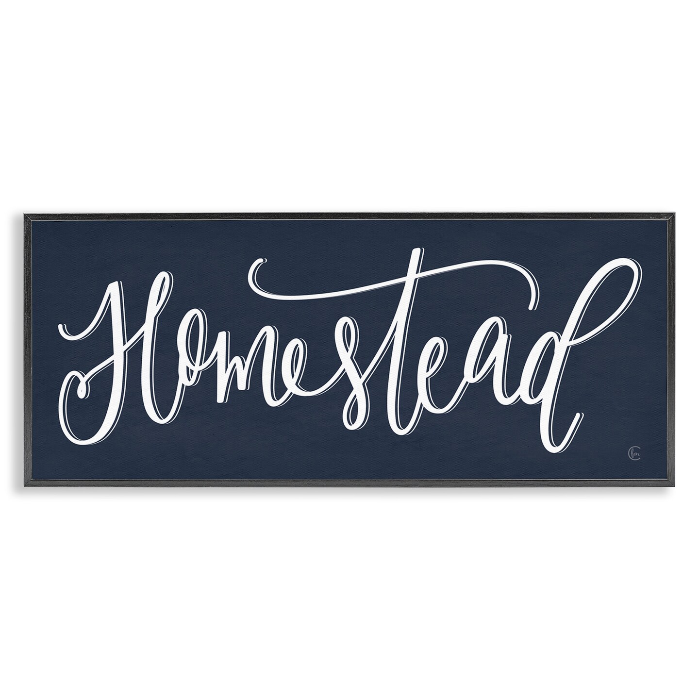 Stupell Industries Navy Blue Homestead Phrase Framed Giclee Art