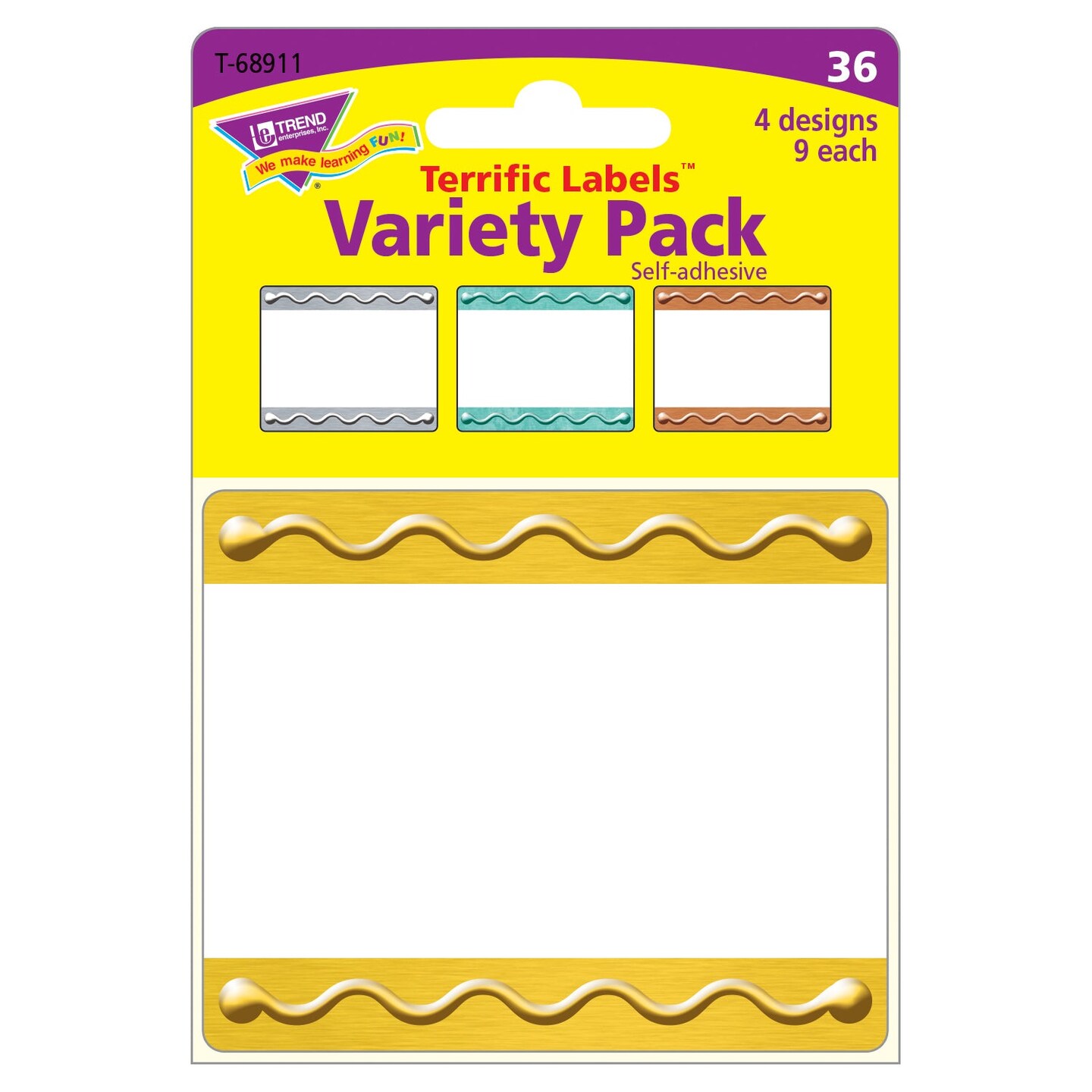 I &#x2665; Metal Embossed Terrific Labels&#x2122; Variety Pack, 36 Count
