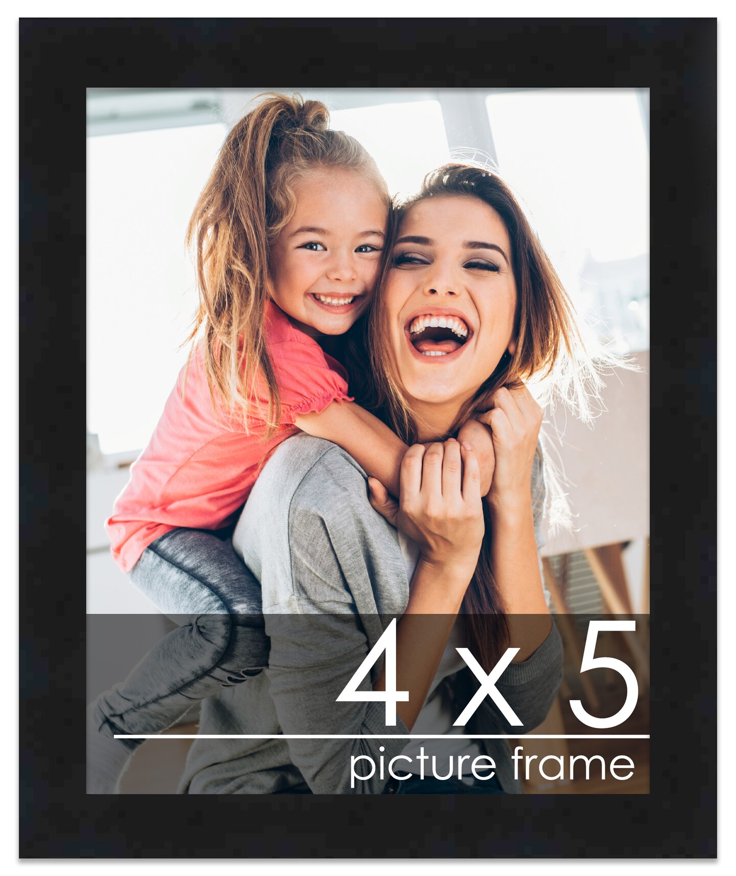 4x5 Solid Wood Picture Frame with UV-Resistant Acrylic &#x26; Acid-Free Backing, Available in 6 Finishes: Matte Black, Matte White, Metallic Bronze, Silver, Natural Wood Grain &#x26; Mahogany