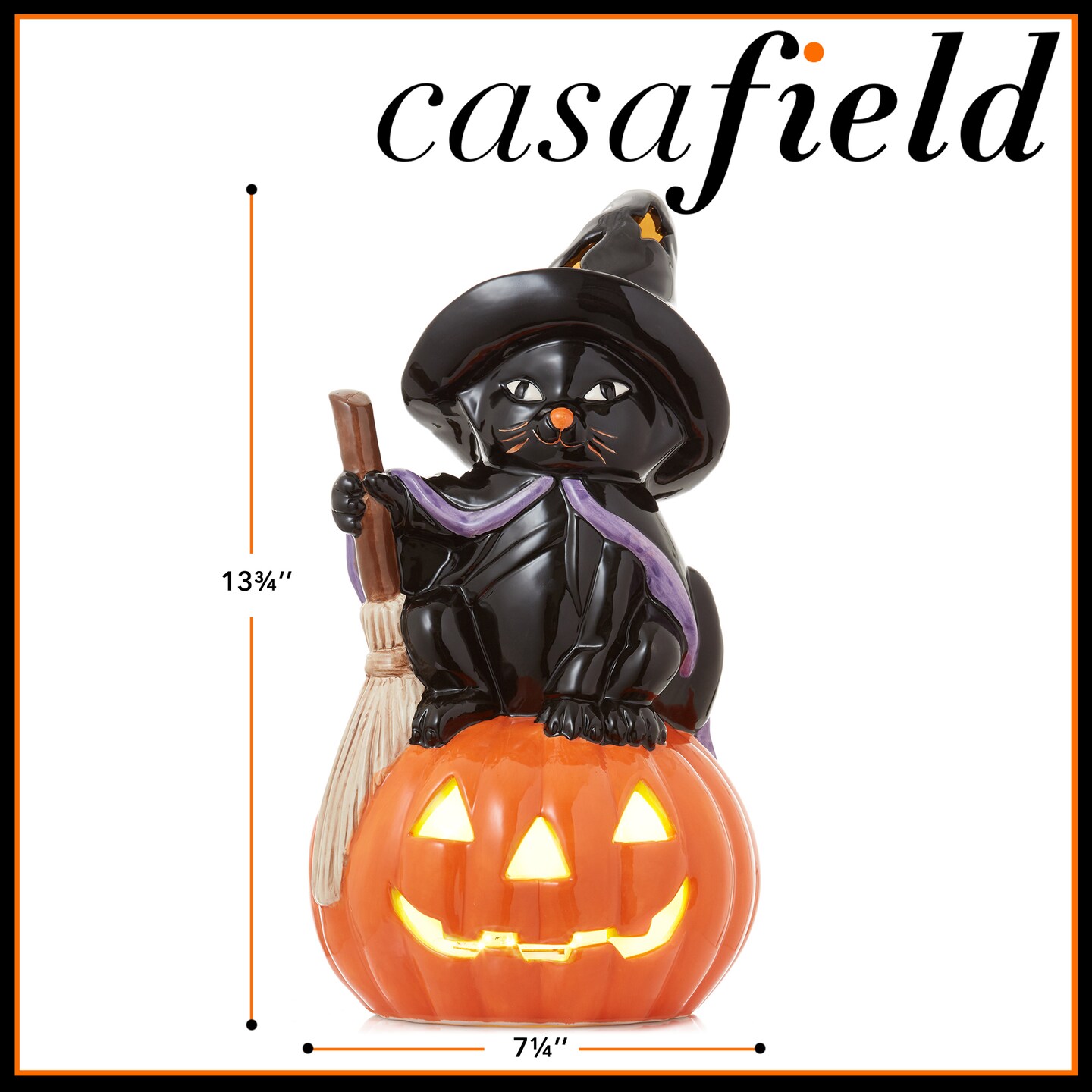 Casafield Ceramic Halloween Hand-Painted Pre-Lit LED Tabletop Home D&#xE9;cor