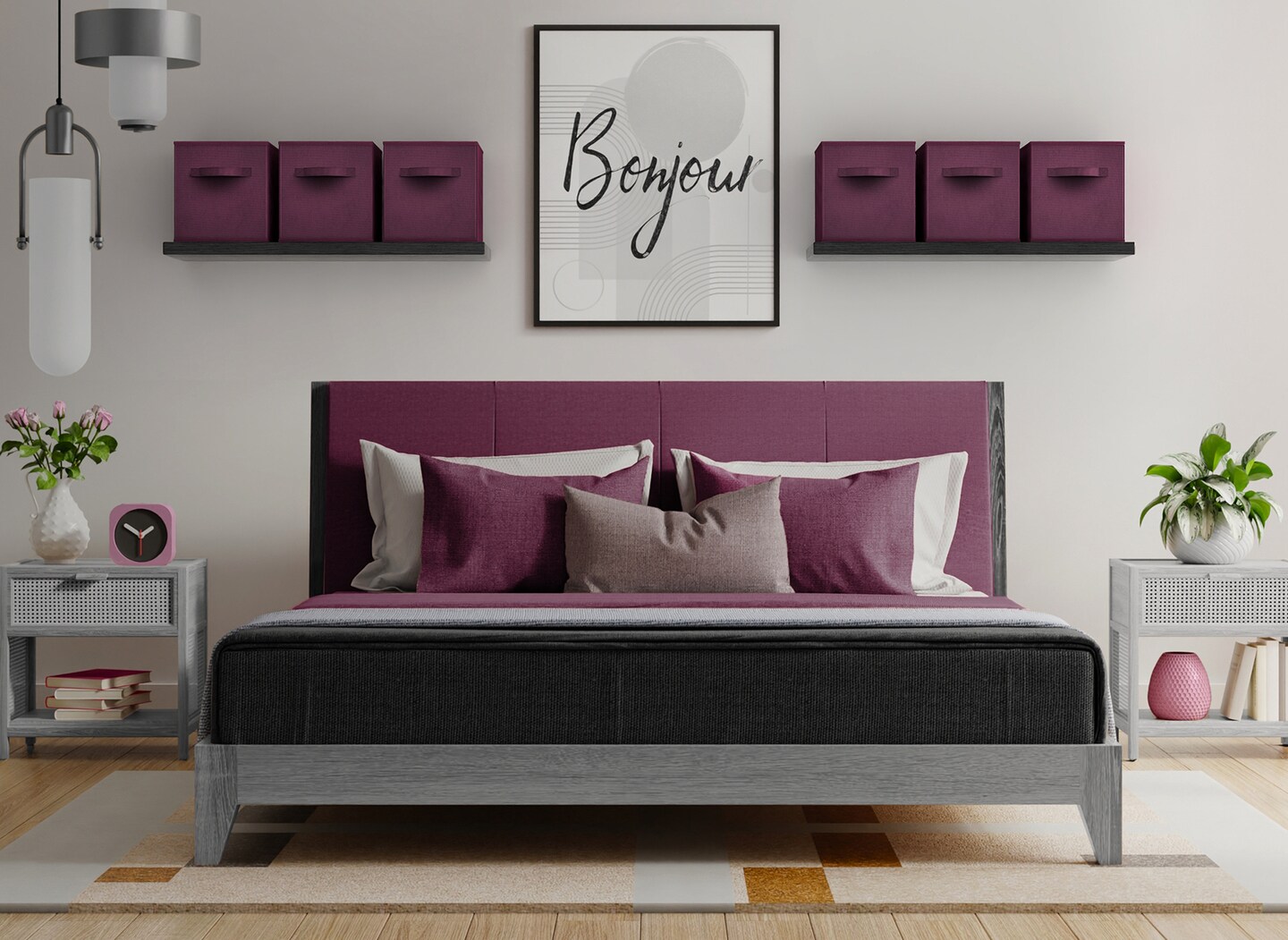 Sorbus Fabric Storage Cubes, Large 13 Inch Storage Bins, Foldable Cube Baskets with Handle, 1-Pc Solid Colors