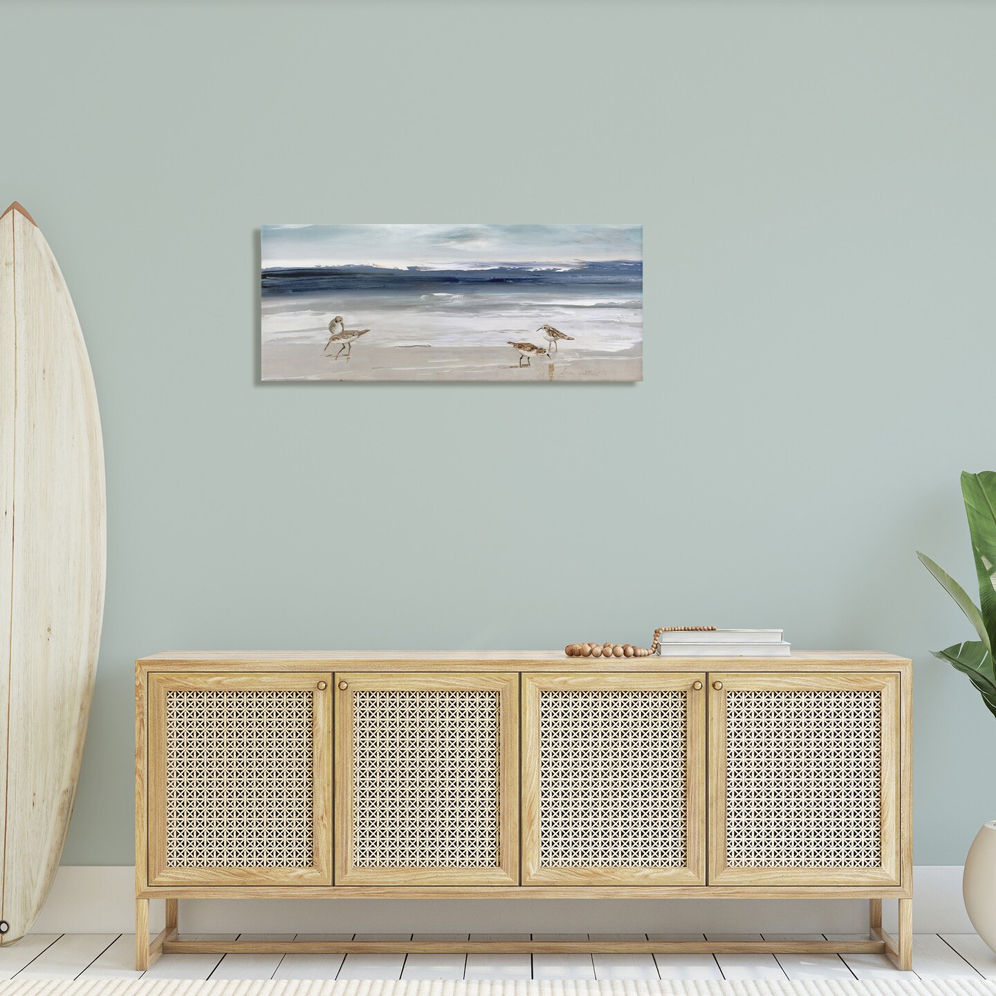 Stupell Industries Sandpipers Grazing Sea Shore Canvas Wall Art