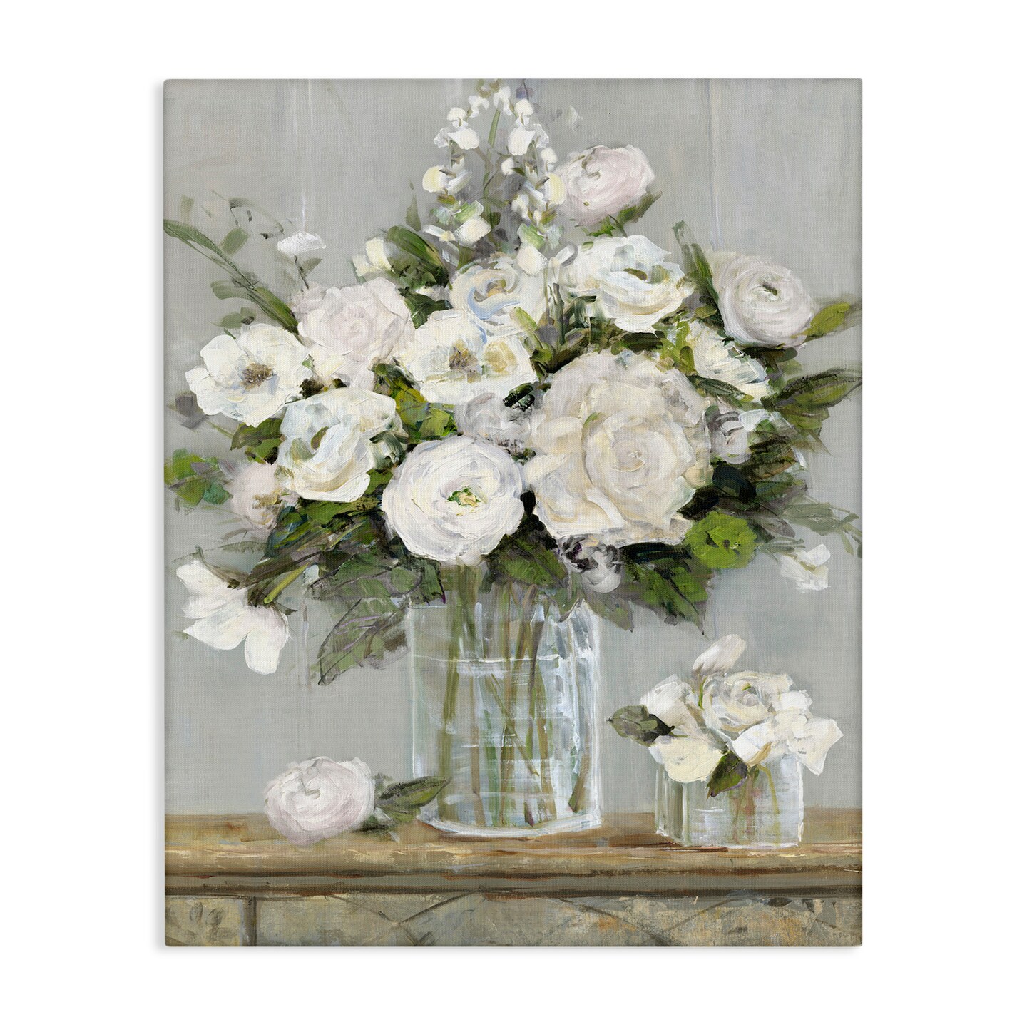 Stupell Industries Country White Full Blossoms Canvas Wall Art