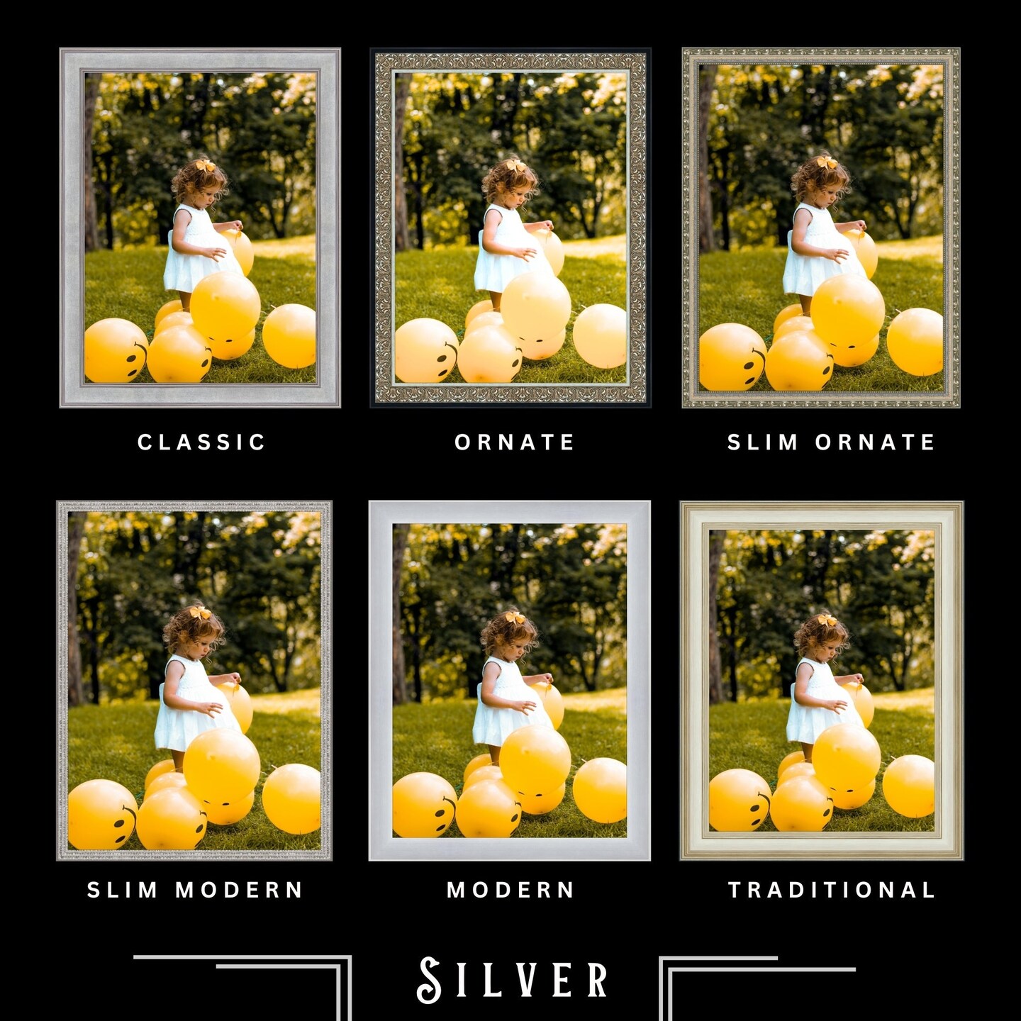 12x12 Silver Picture Frames