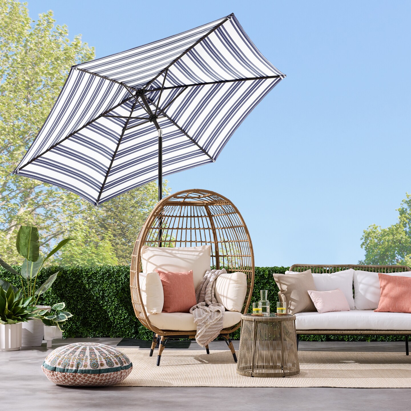 Best Choice Products 10ft Outdoor Steel Striped Market Patio Umbrella w/ Crank, Tilt Push Button, 6 Ribs