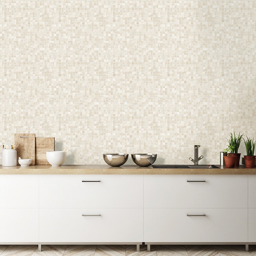 Tempaper Moasic Tile Peel and Stick Wallpaper Neutral