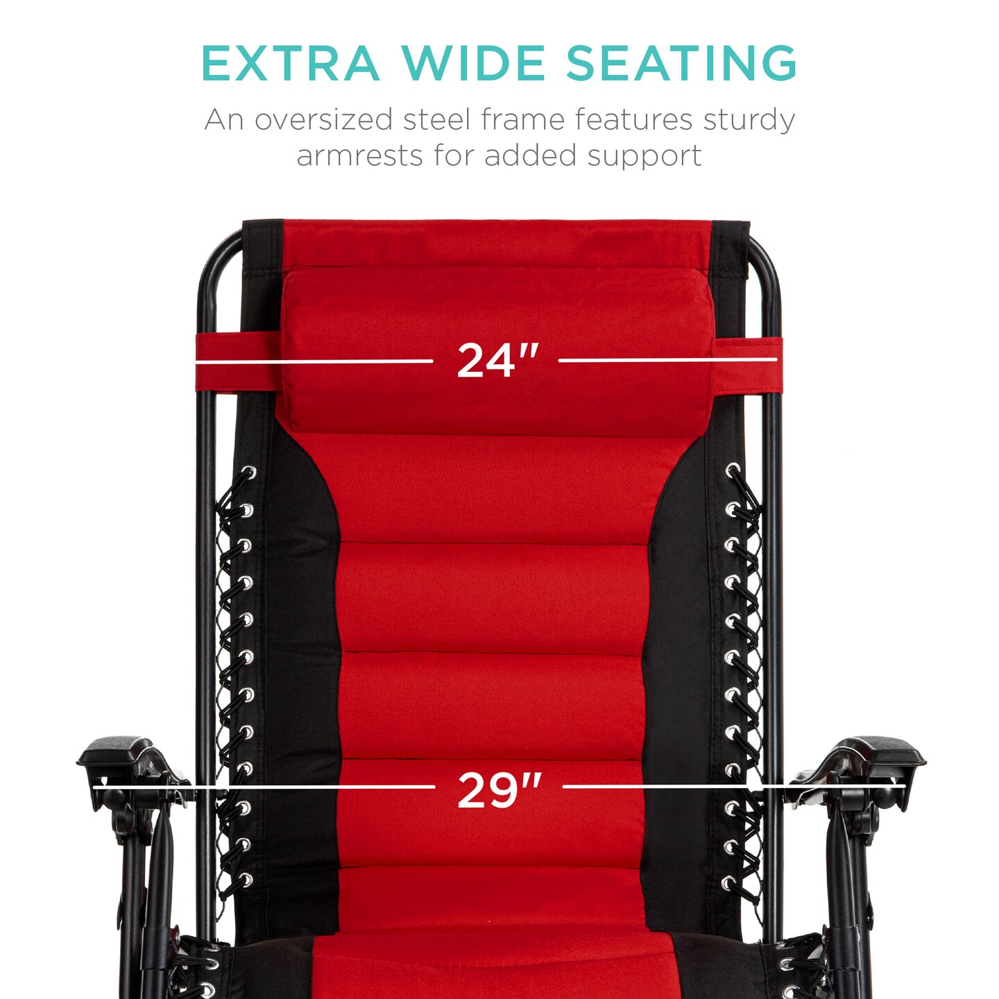 Best Choice Products Oversized Padded Zero Gravity Chair, Folding Outdoor Patio Recliner w/ Side Tray