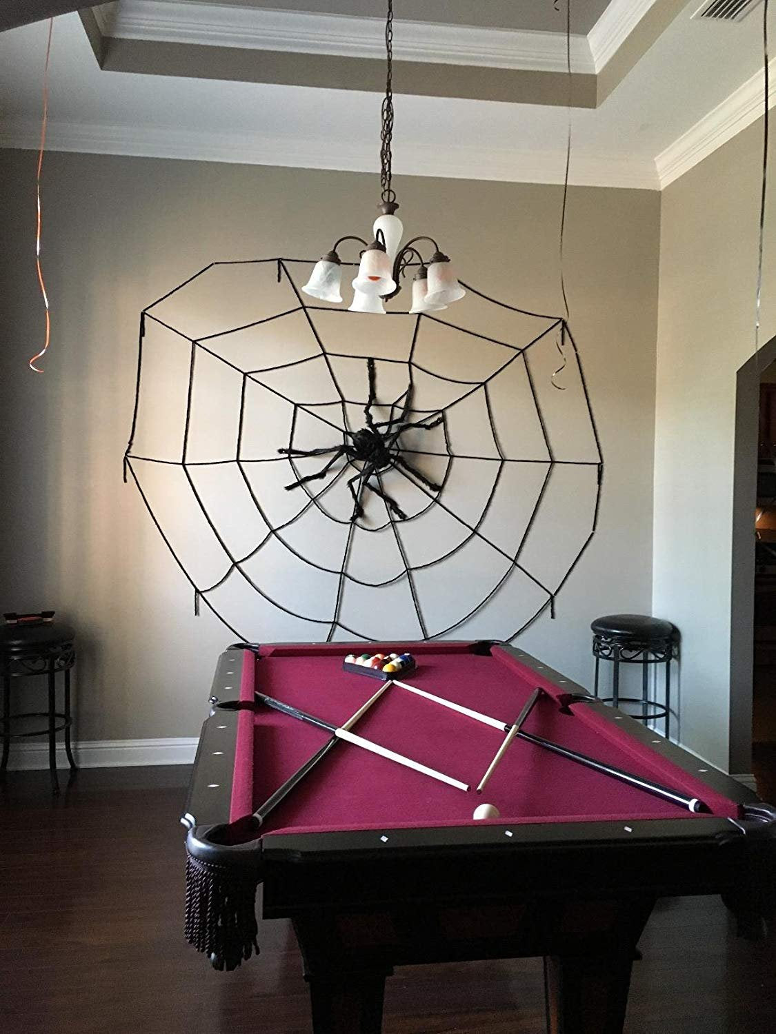 4.9 Ft Black Soft Hairy Scary Spider for Halloween Outdoor Yard &#x26; Indoor Decoration