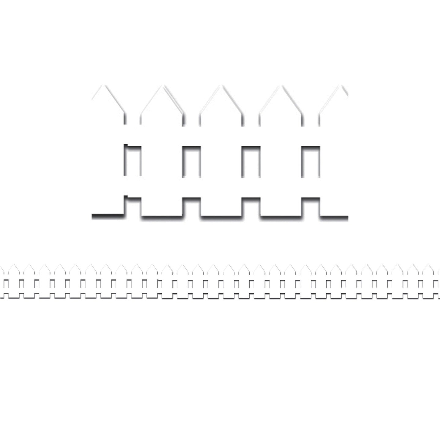 White Fence Border, 12 Strips/36 Feet