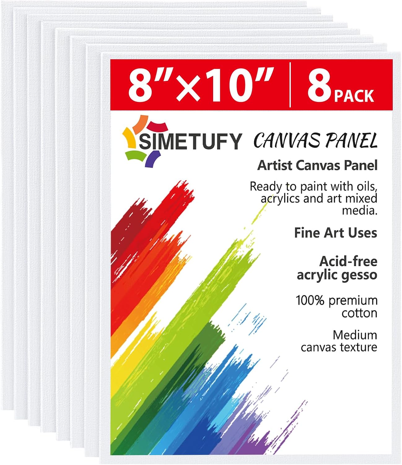 8 pack of 8x10 inch canvas boards for painting canvas panels. Painting ...