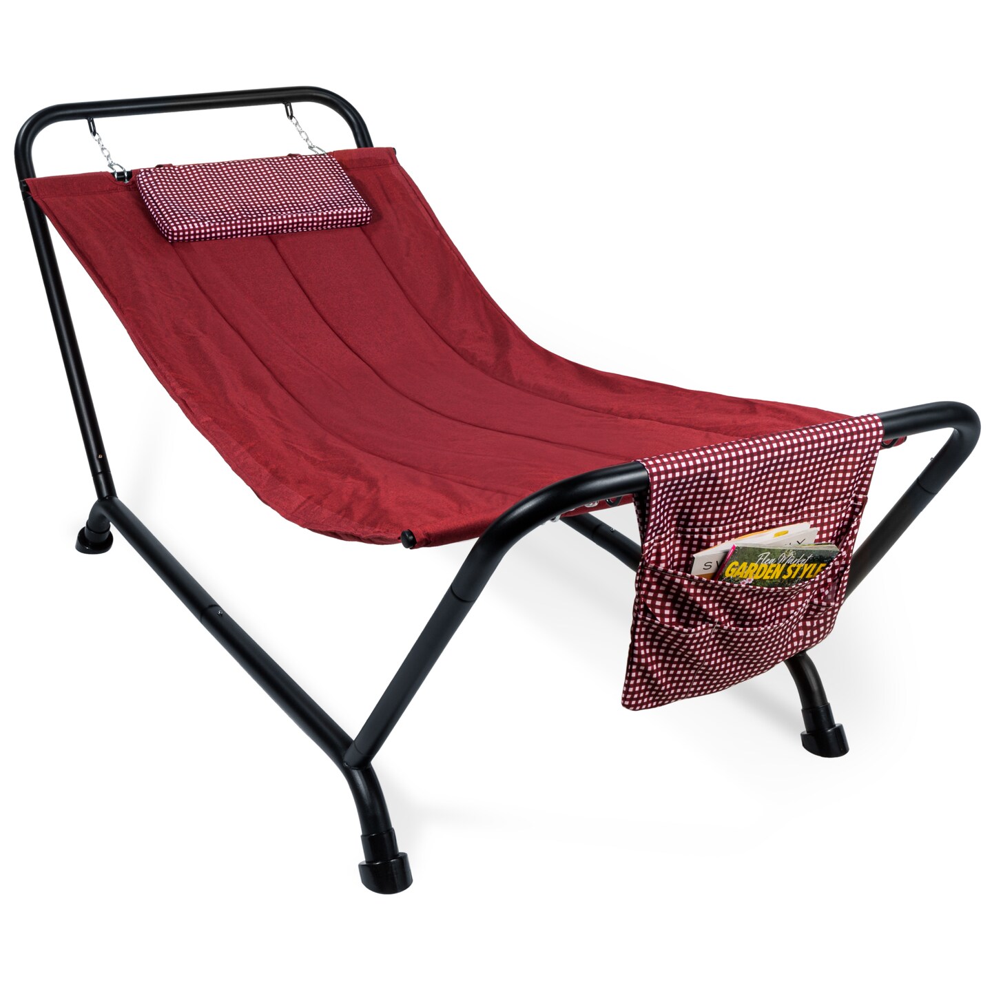 Best Choice Products Outdoor Patio Hammock Bed with Stand, Pillow, Storage Pockets, 500LB Weight Capacity
